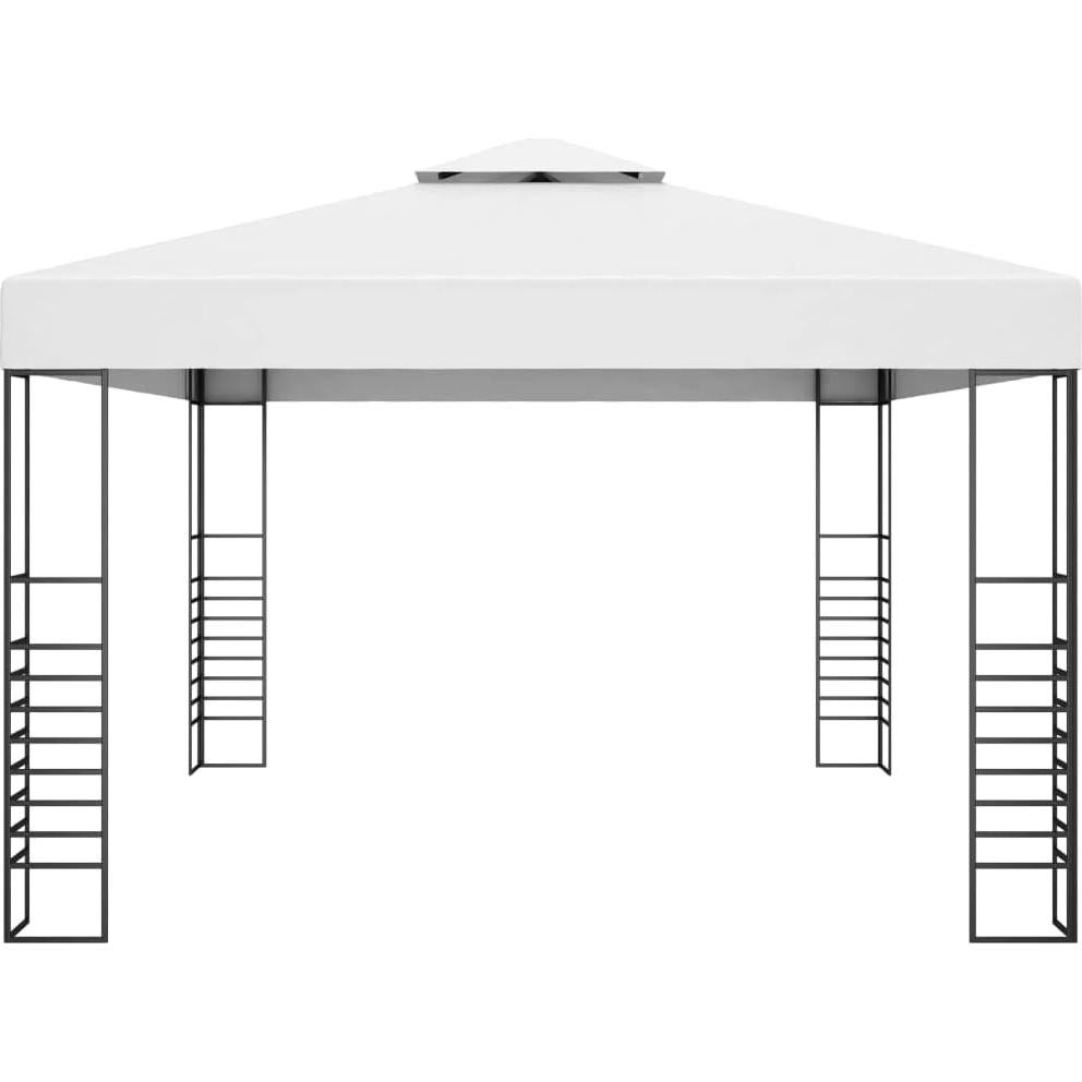 Garden Gazebo Powder-Coated Steel,Wedding Tents,Party Gazebo,Event Tent,Entertainment Gazebo,Picnic Gazebo,Terrace Gazebo,Outdoor Gazebo,for Picnic,Party,Beach,Wedding, 118.1"x157.4"x106.2" White