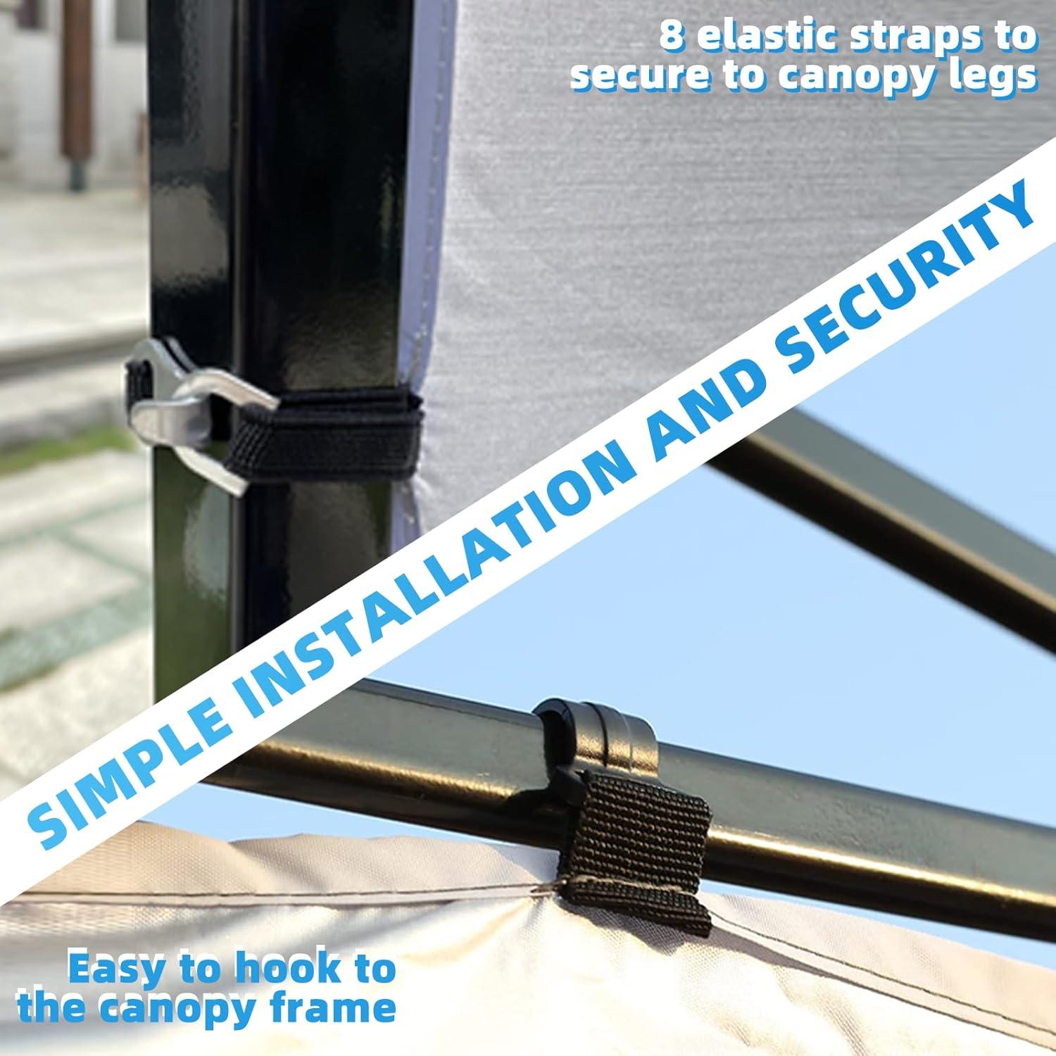 Pared Lateral de Carpa Plegable Joramoy 10x10 Pies Blanca