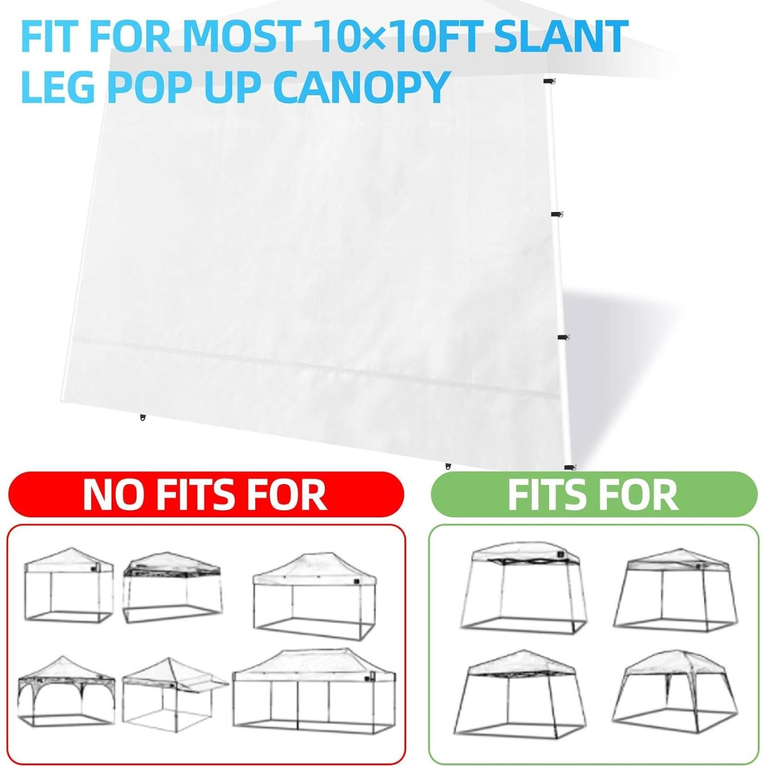 Pared Lateral de Carpa Plegable Joramoy 10x10 Pies Blanca