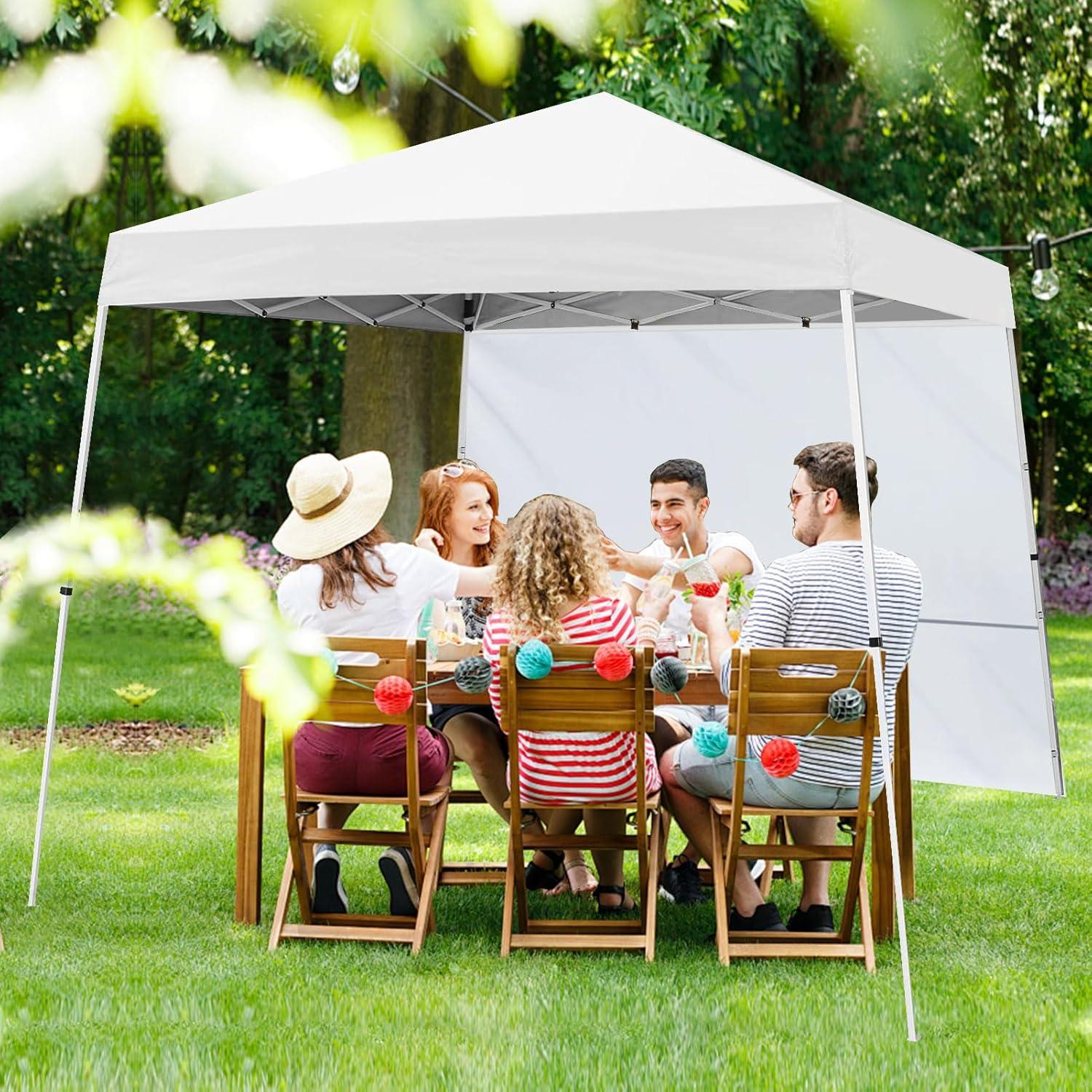 Pared Lateral de Carpa Plegable Joramoy 10x10 Pies Blanca