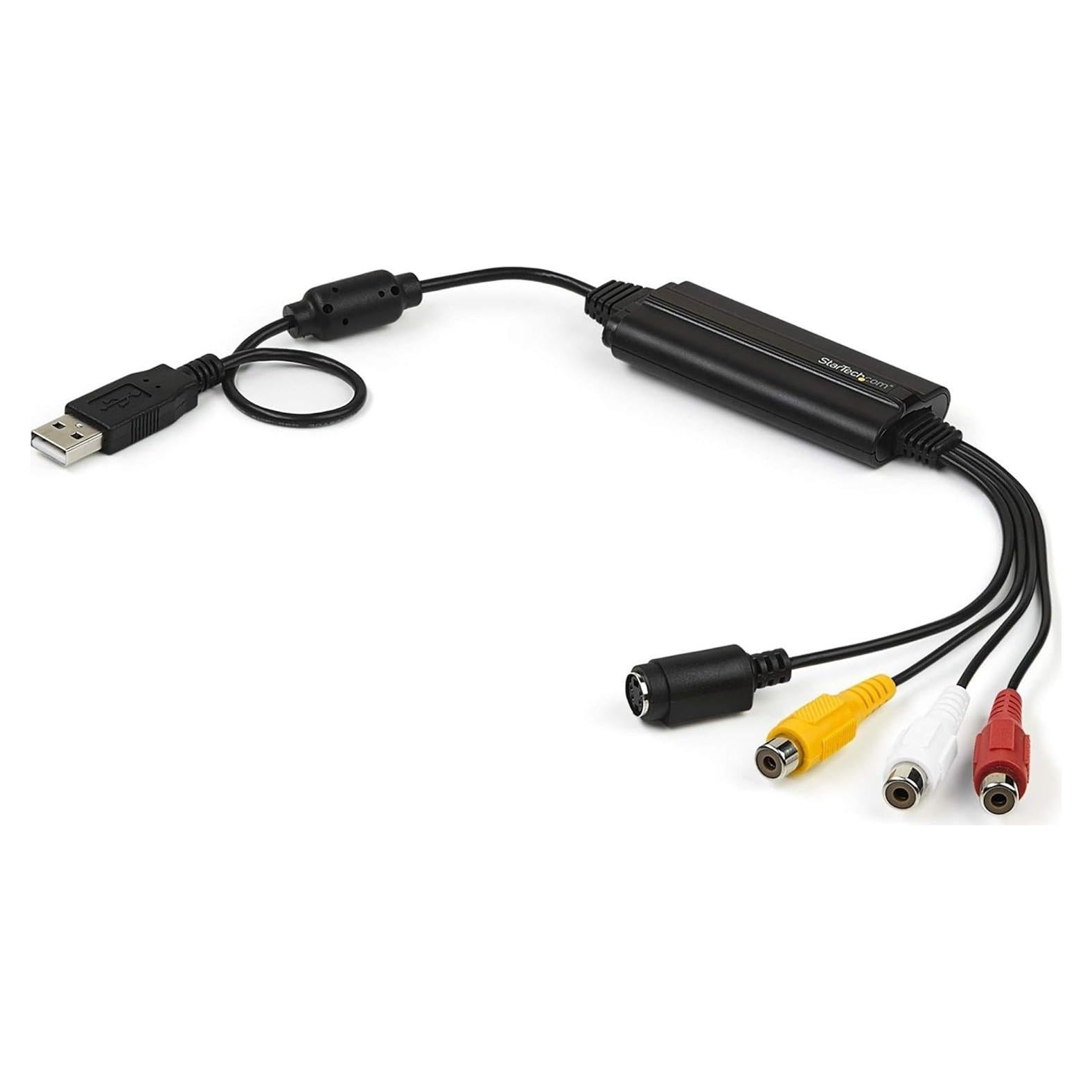 StarTech.com USB Video Capture Adapter Cable - S-Video/Composite to USB 2.0 SD Video Capture Device Cable - Twain Support - Analog to Digital Converter for Media Storage - Windows Only (SVID2USB232)
