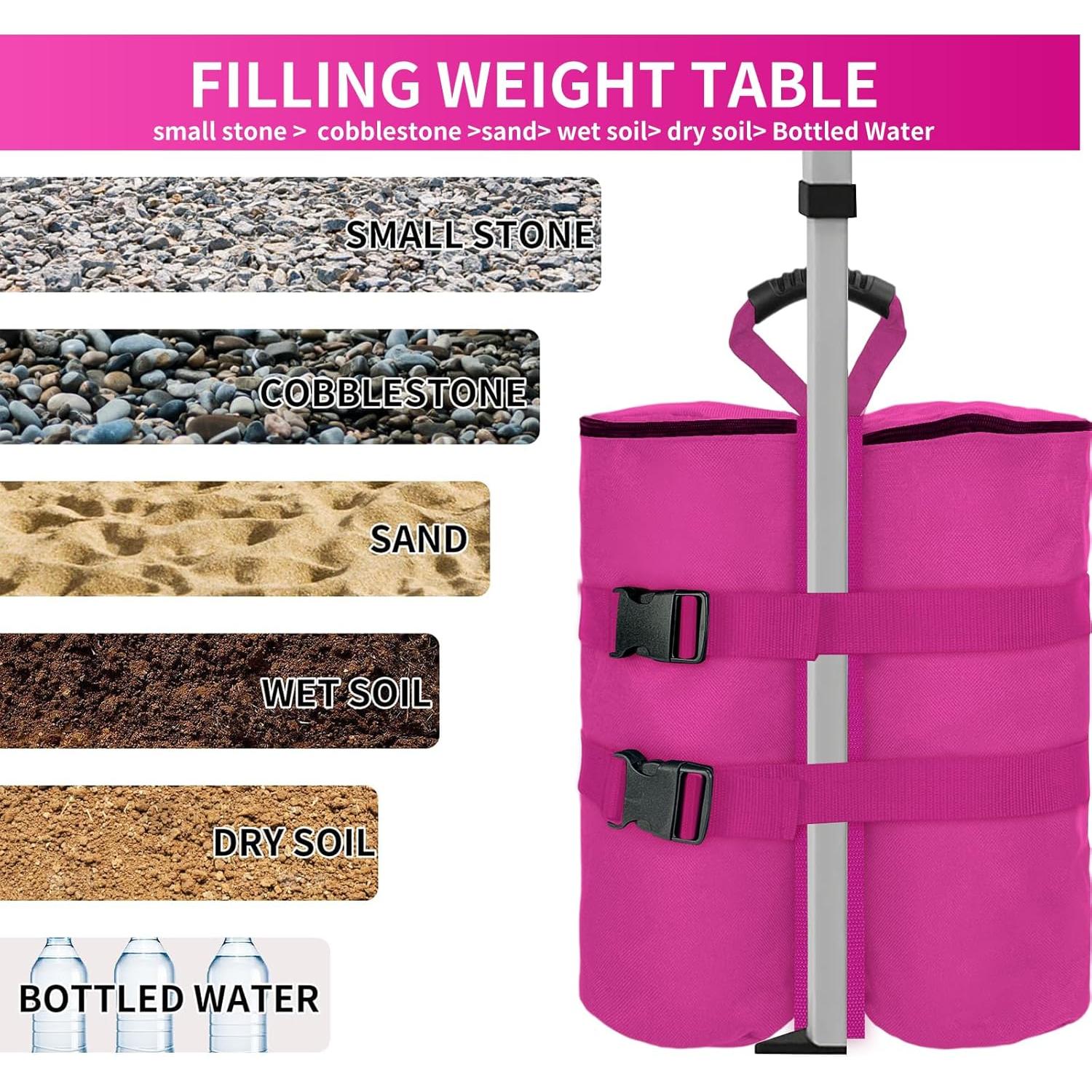 Canopy Weight Bags Set of 4, 1680D Heavy Duty Leg Canopy Weights Sand Bags for Pop up Canopy Tent,Instant Outdoor Sun Shelter Canopy,Patio Umbrella