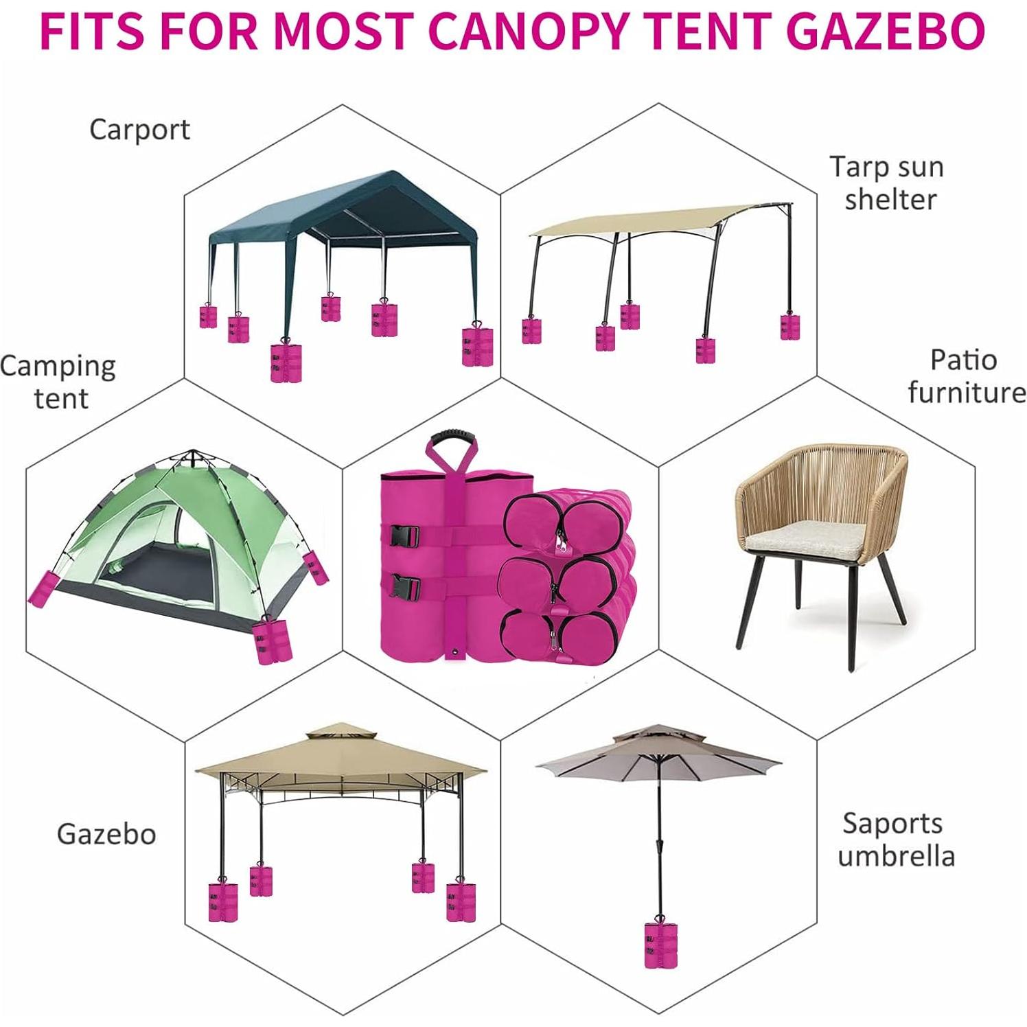 Canopy Weight Bags Set of 4, 1680D Heavy Duty Leg Canopy Weights Sand Bags for Pop up Canopy Tent,Instant Outdoor Sun Shelter Canopy,Patio Umbrella