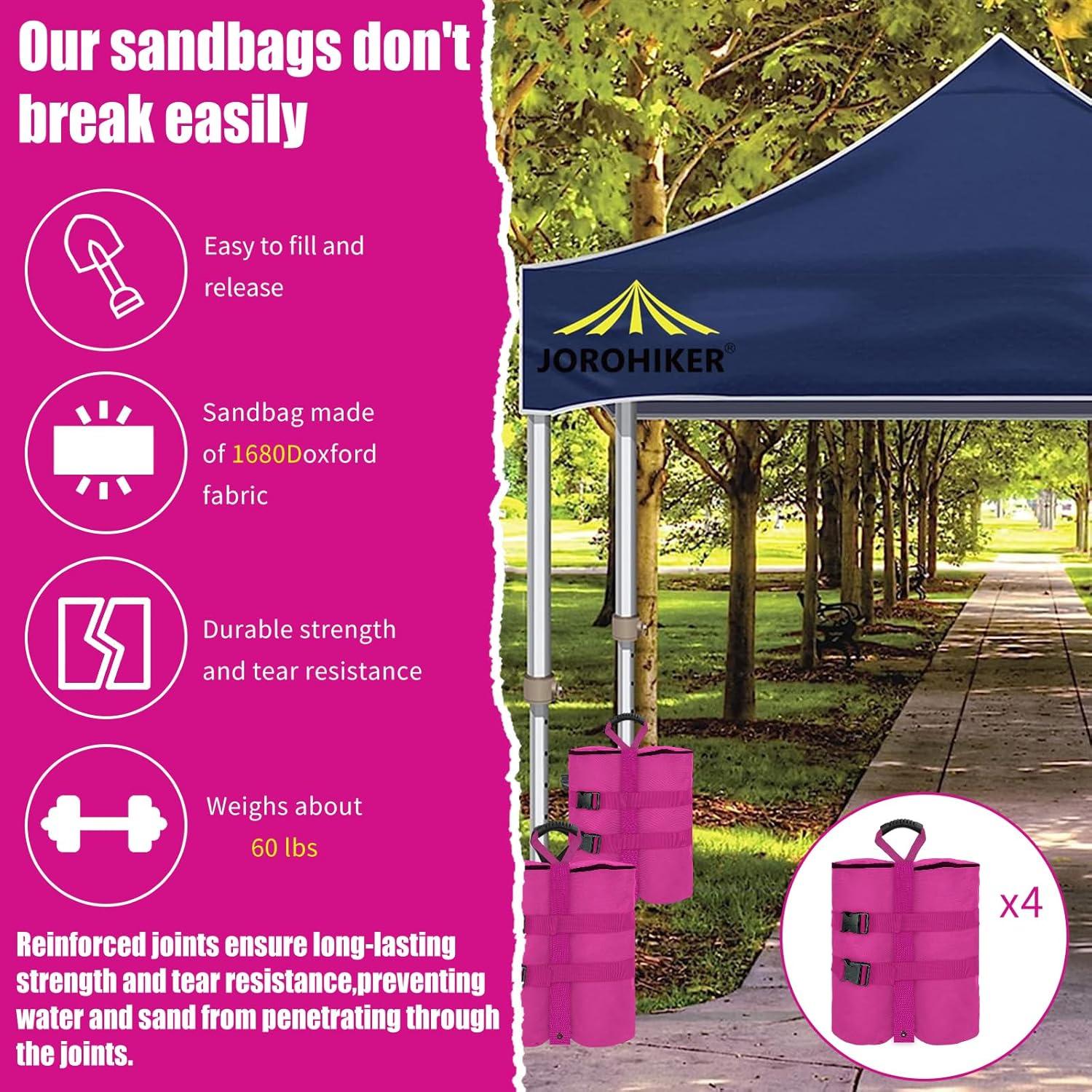 Canopy Weight Bags Set of 4, 1680D Heavy Duty Leg Canopy Weights Sand Bags for Pop up Canopy Tent,Instant Outdoor Sun Shelter Canopy,Patio Umbrella