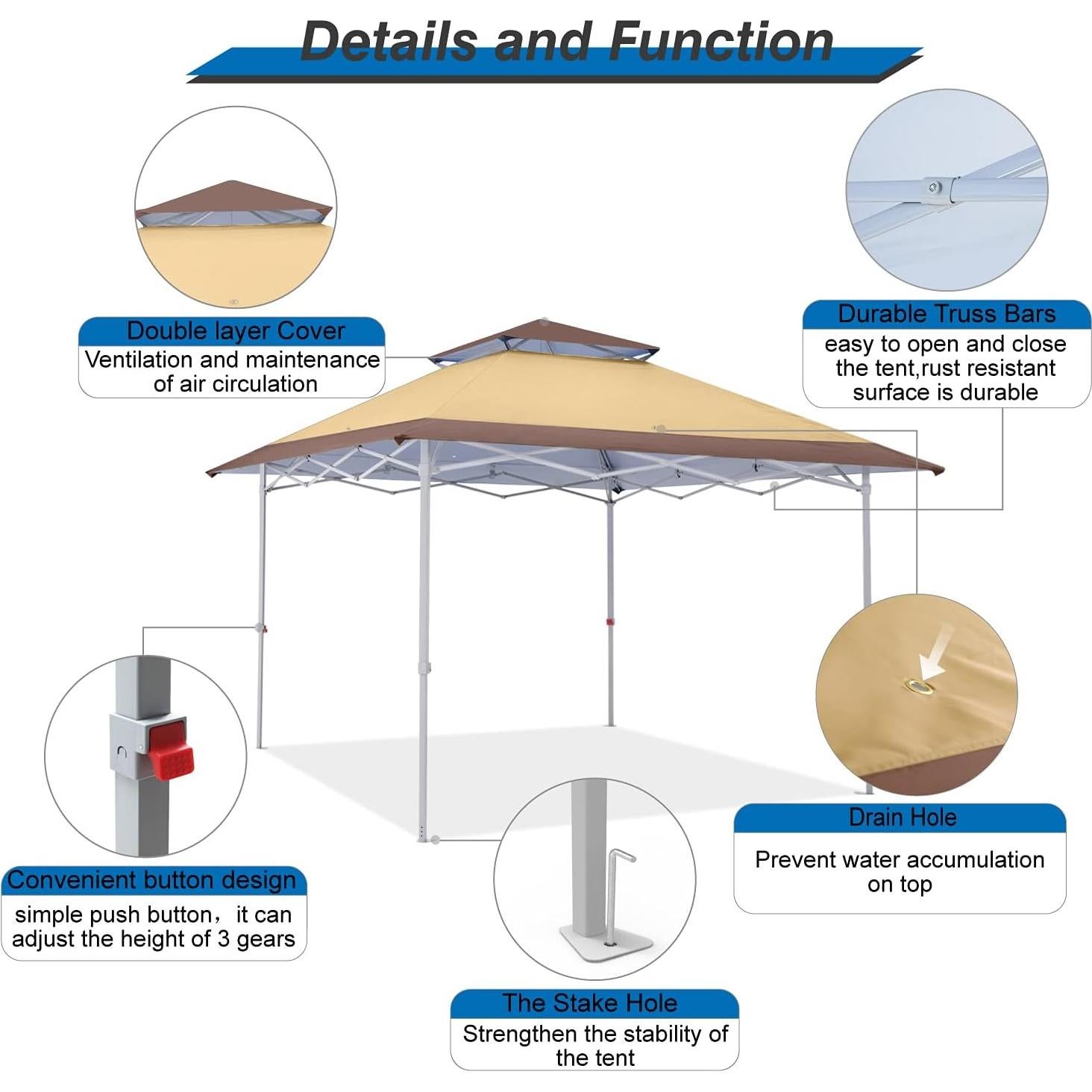 Carpa Plegable MASTERCANOPY 13x13 con Bolsa y Ruedas