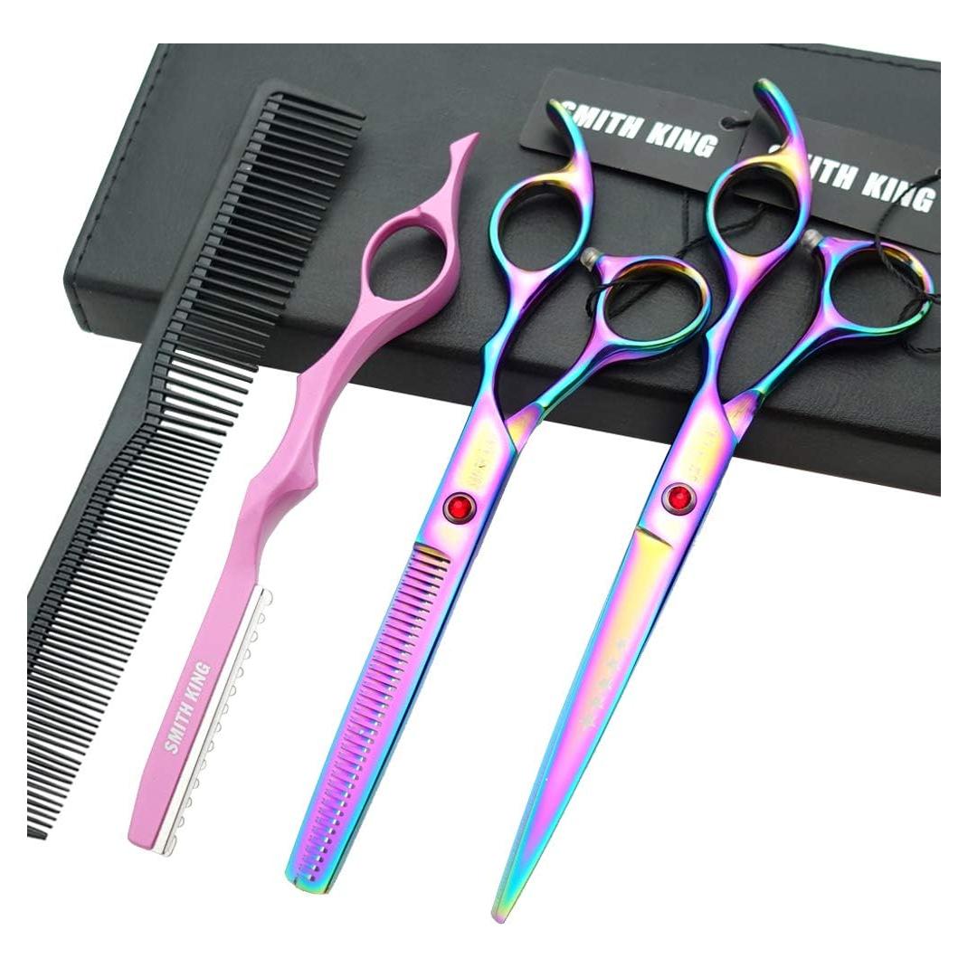 Juego de tijeras profesionales Smithking 17.78 cm con navaja