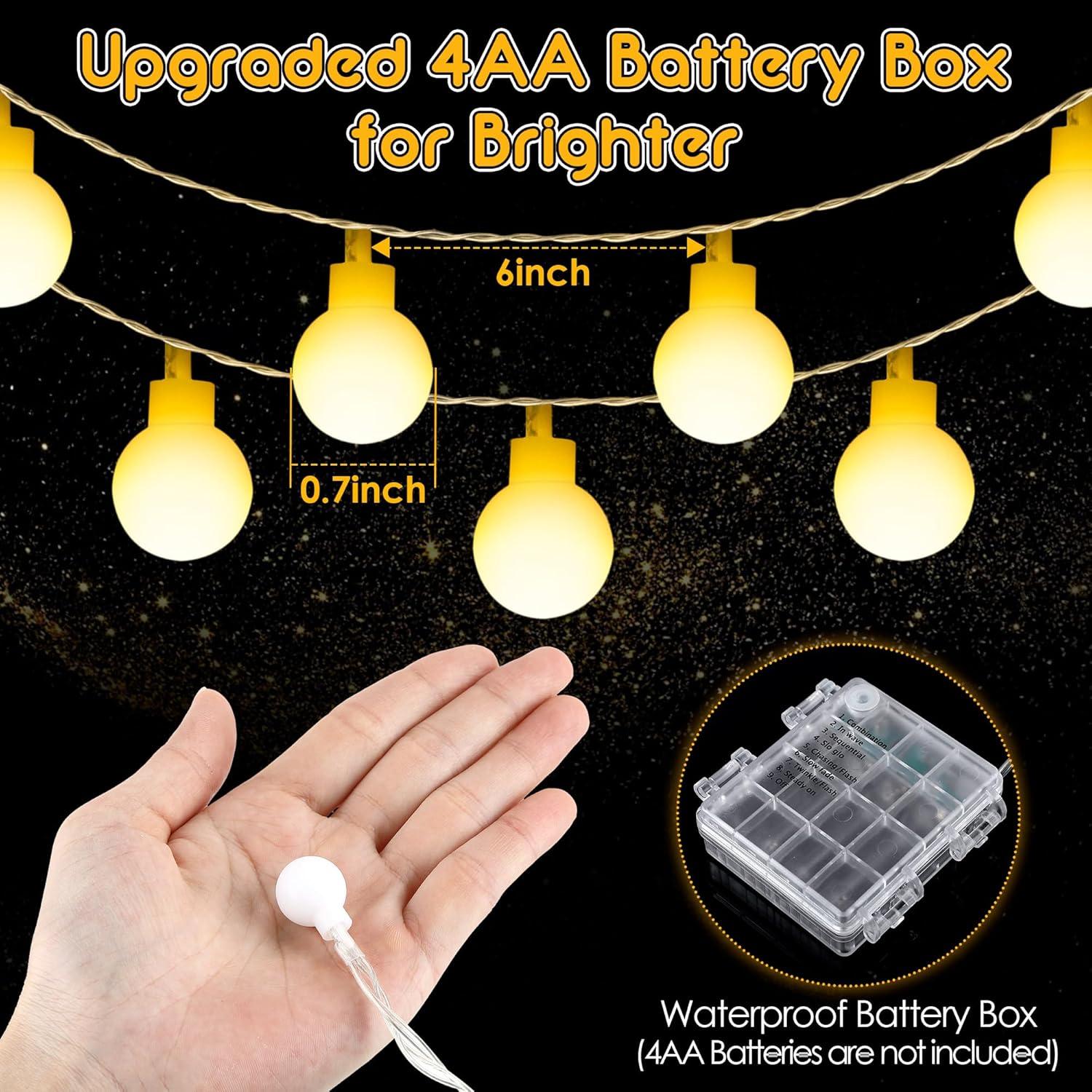 Luces de Carpa LED Hohean 12m 80 LEDs Batería 8 Modos