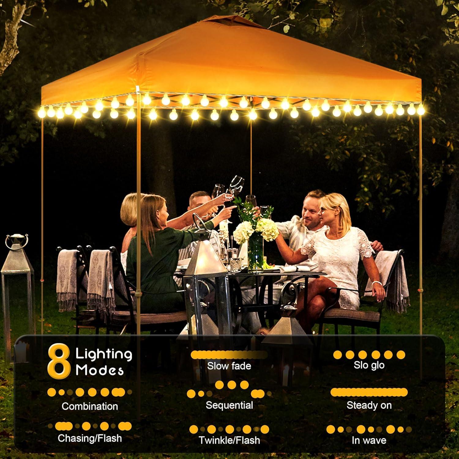 Luces de Carpa LED Hohean 12m 80 LEDs Batería 8 Modos