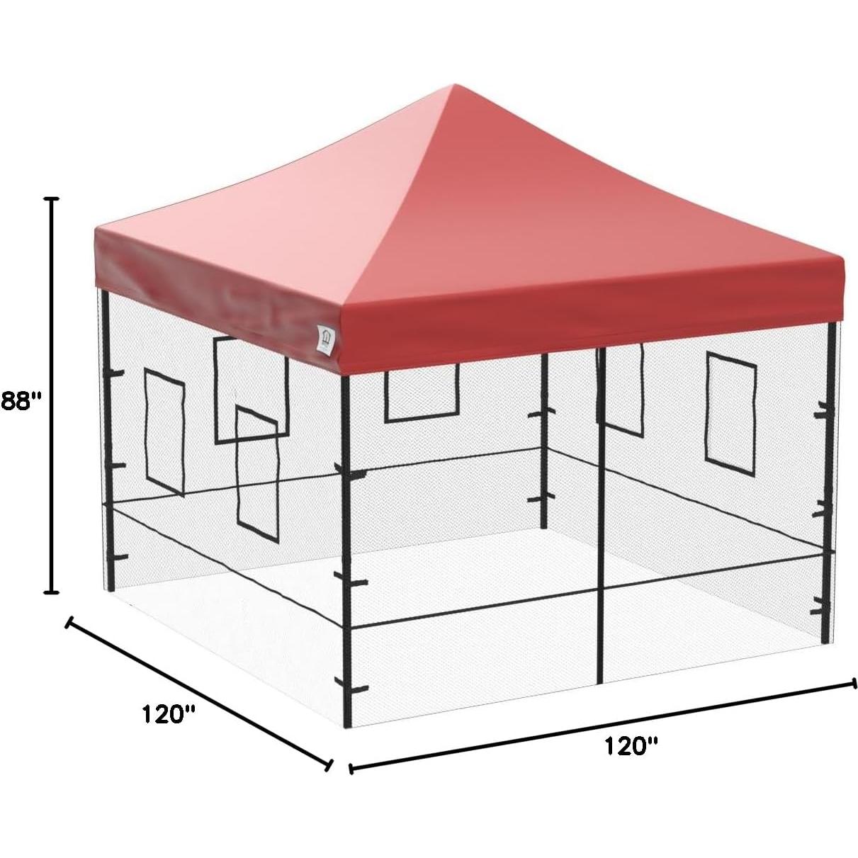 Paredes de Malla Impact Canopy 10x10m con Ventanas de Servicio