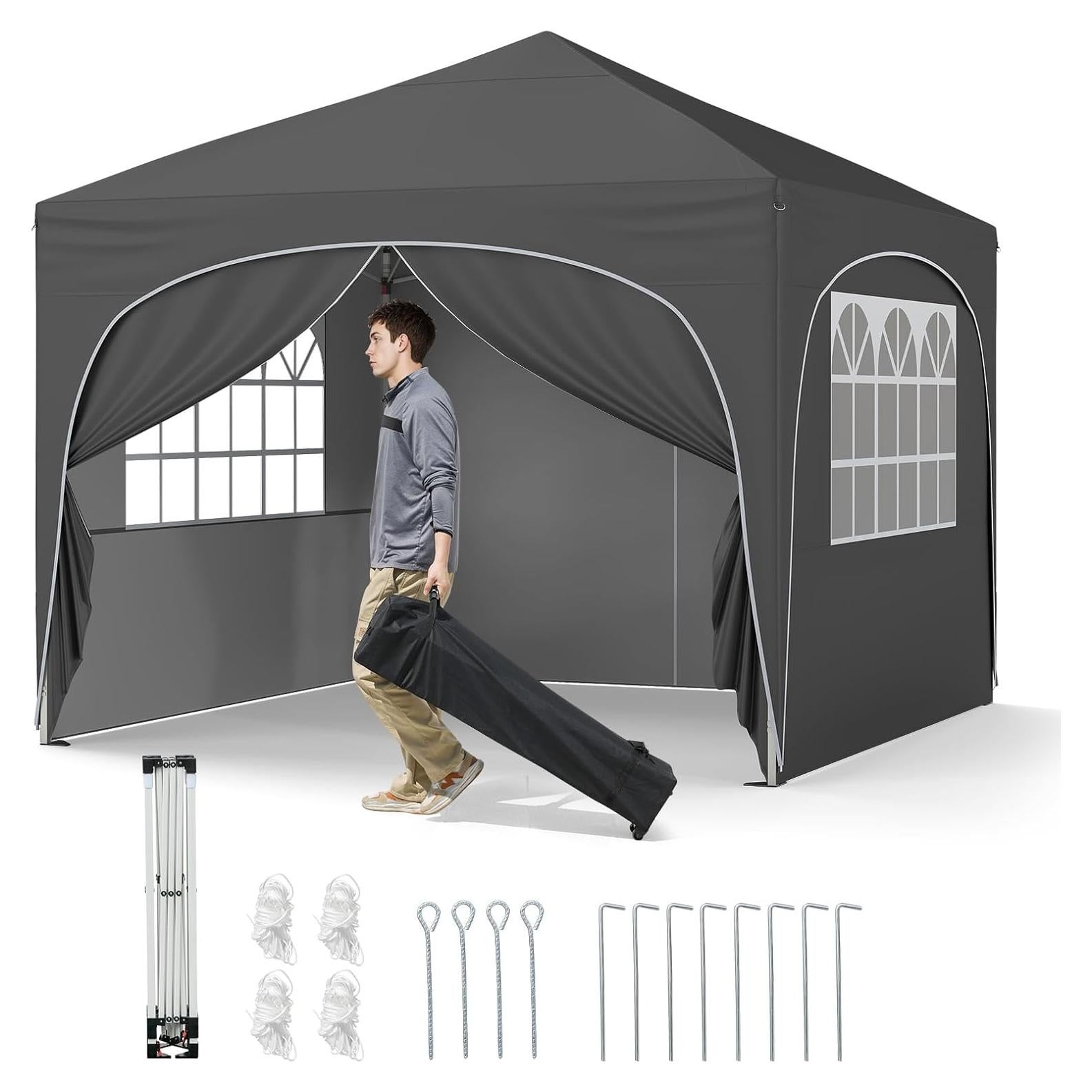 Carpa Pop Up Tangkula 3x3m con 4 Paredes Laterales y UPF50+