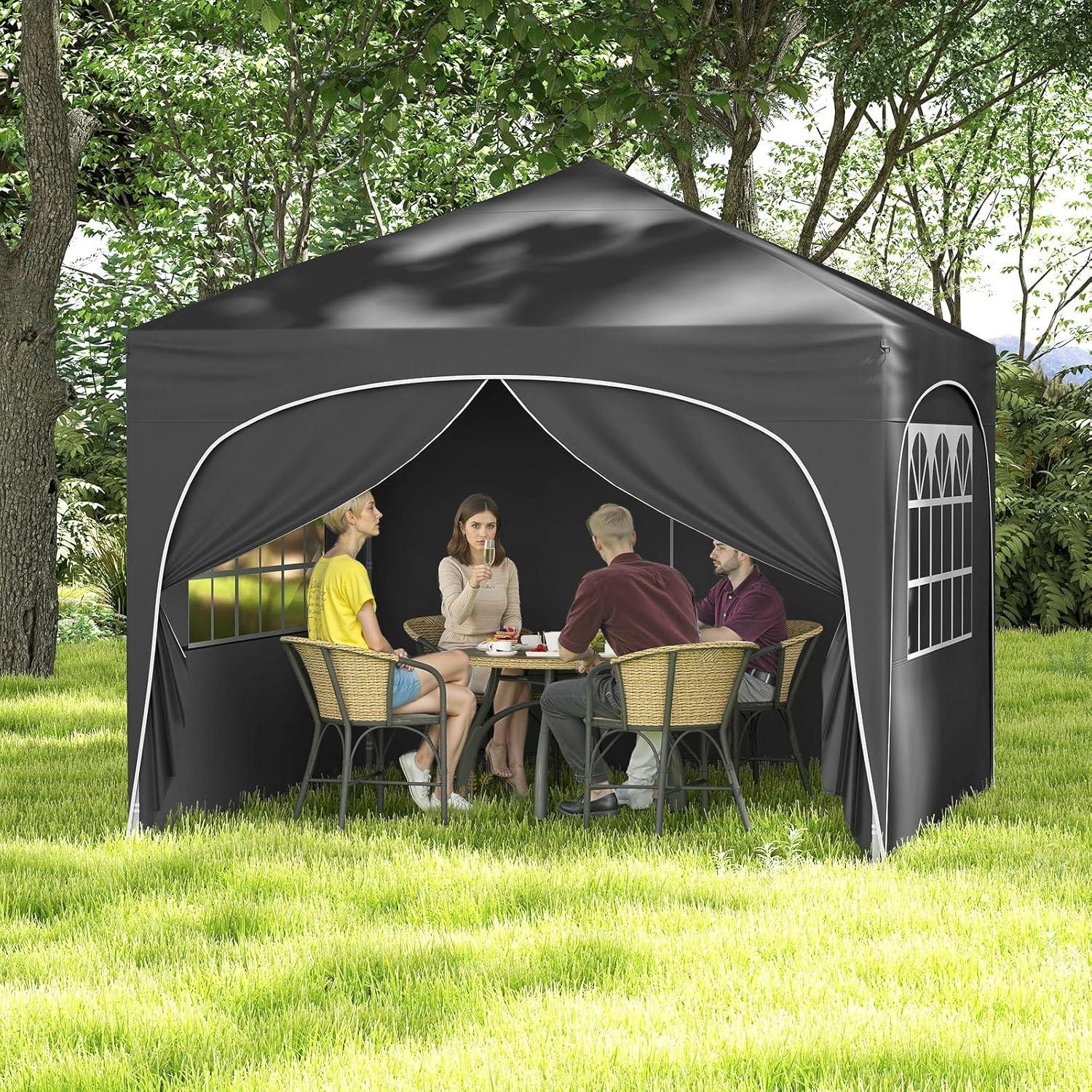 Carpa Pop Up Tangkula 3x3m con 4 Paredes Laterales y UPF50+