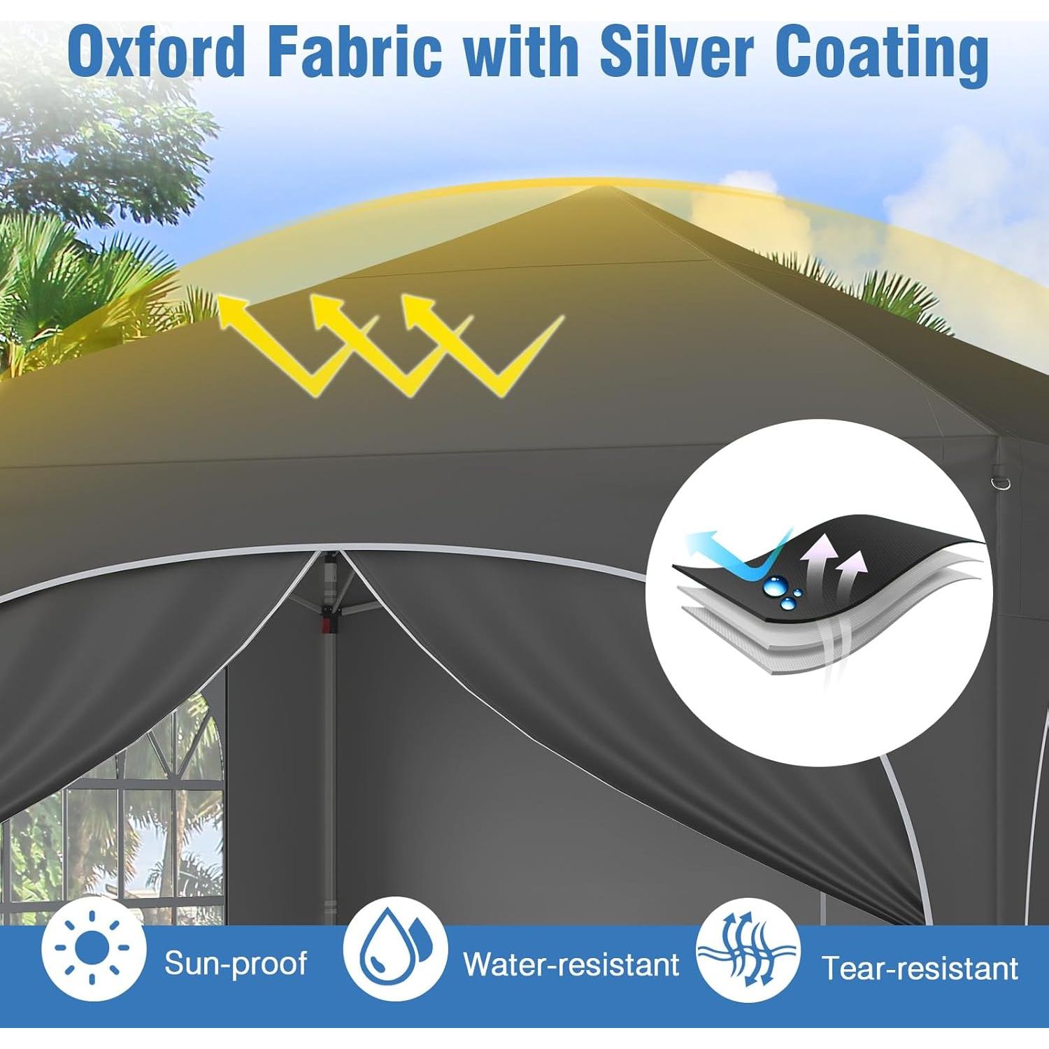 Carpa Pop Up Tangkula 3x3m con 4 Paredes Laterales y UPF50+