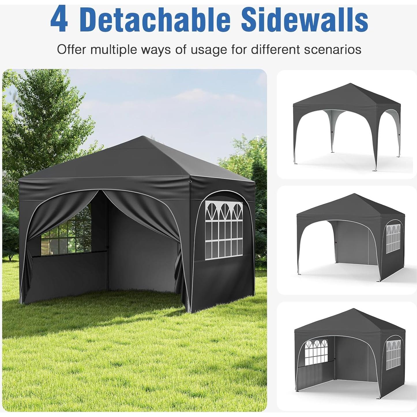 Carpa Pop Up Tangkula 3x3m con 4 Paredes Laterales y UPF50+