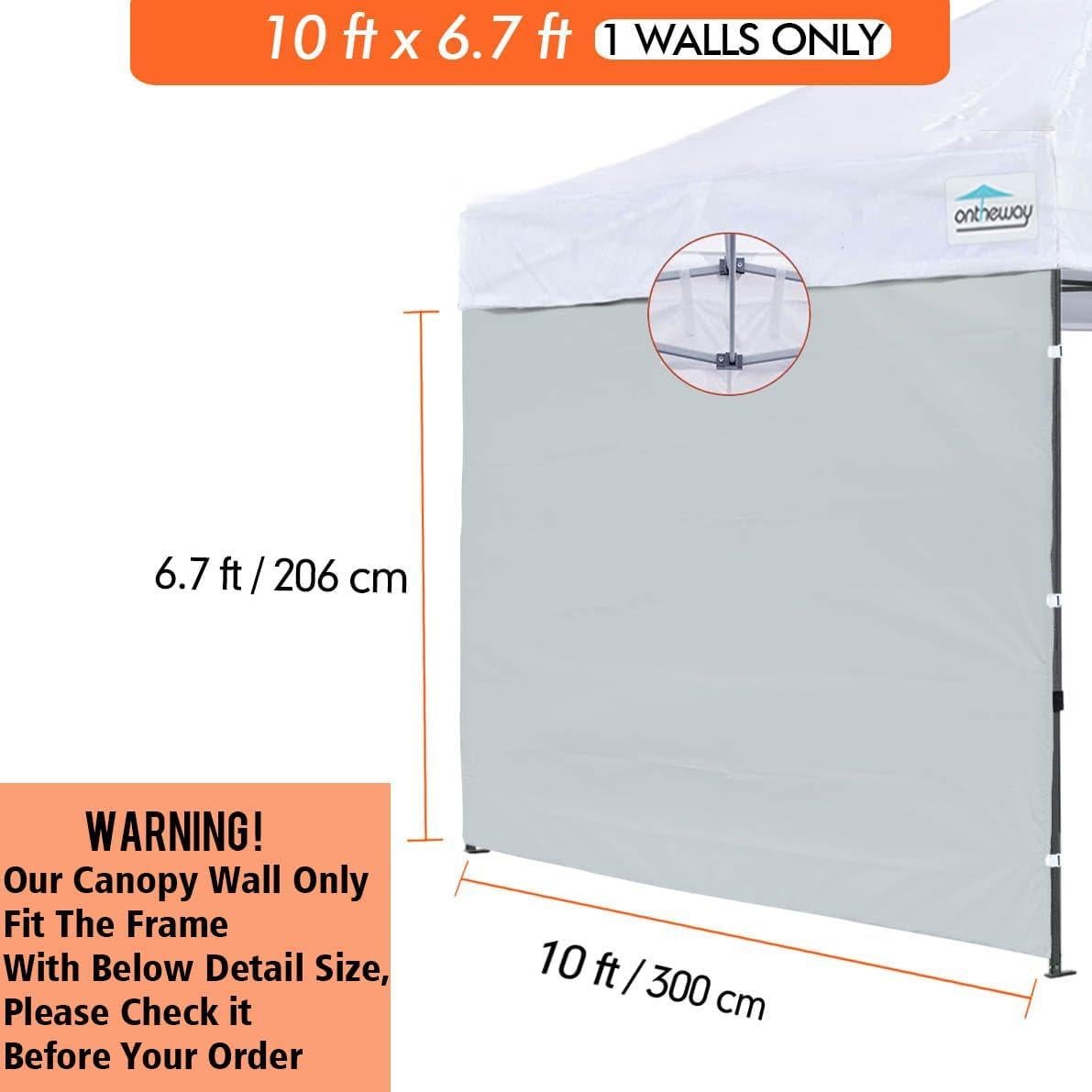 Pared Lateral Toldo Instantáneo OnTheWay 205x300 cm Gris