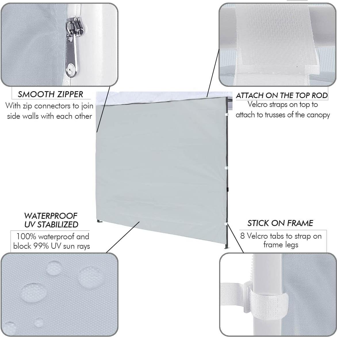 Pared Lateral Toldo Instantáneo OnTheWay 205x300 cm Gris