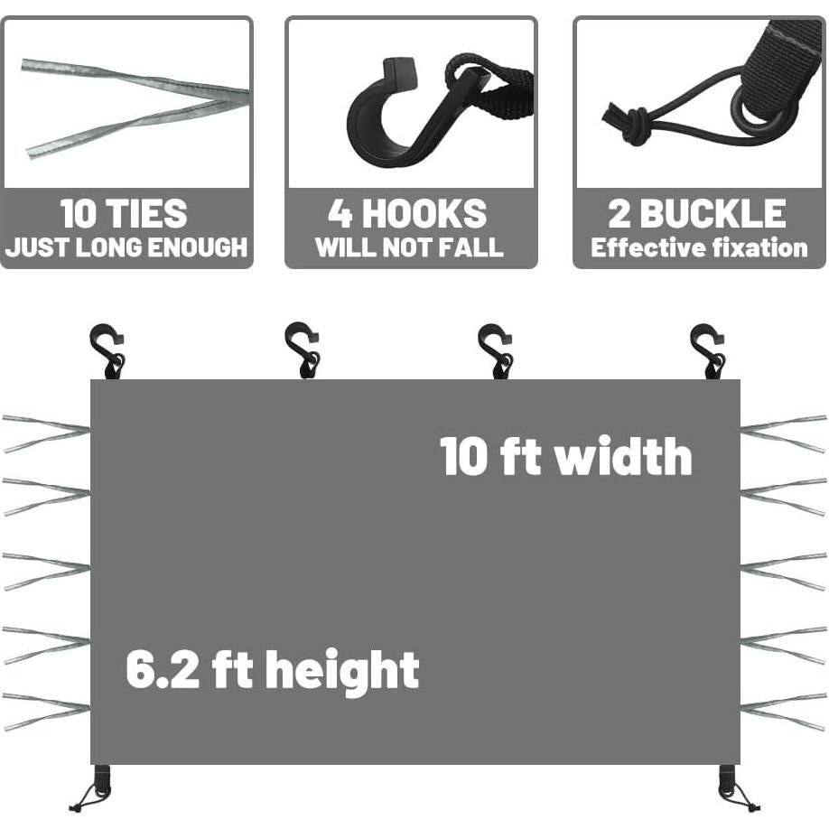 Pop up 10x10 Canopy Tent SideWall UPF50+ Waterproof, Grey, 10x10ft