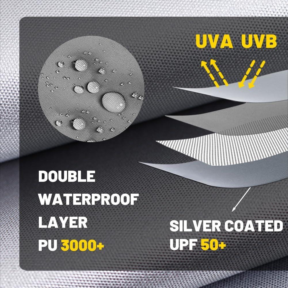 Pop up 10x10 Canopy Tent SideWall UPF50+ Waterproof, Grey, 10x10ft