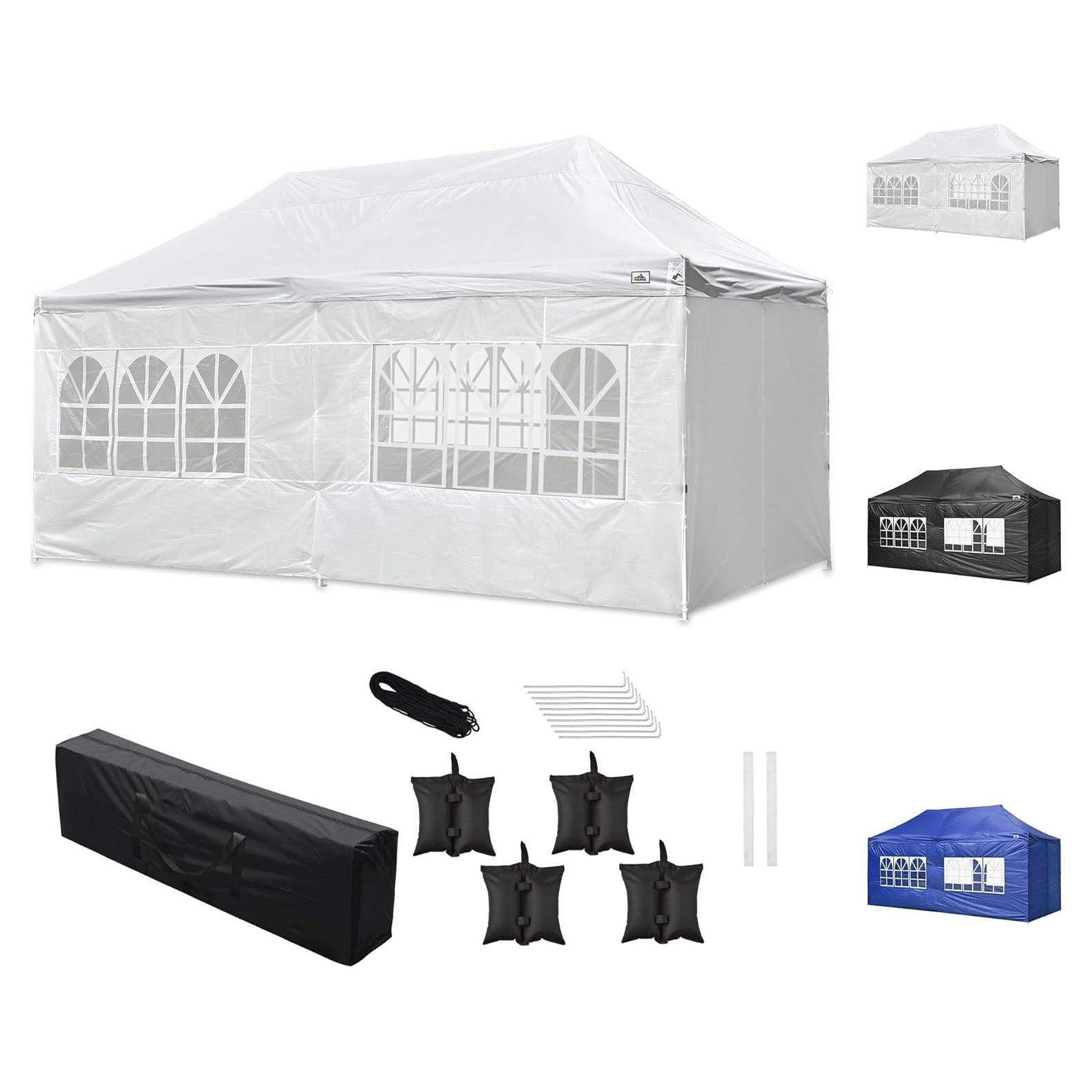 10X20 Tents for Parties Pop Up Canopy with Sidewalls Wedding Tent for Outdoor Backyard Party Heavy Duty Ez Up Canopy Walls with Windows Waterproof