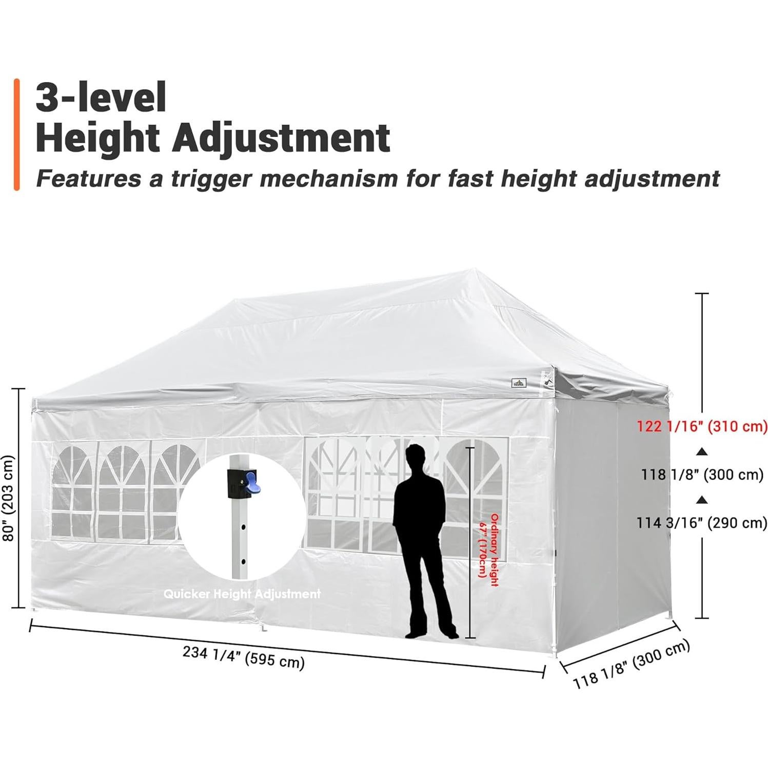 10X20 Tents for Parties Pop Up Canopy with Sidewalls Wedding Tent for Outdoor Backyard Party Heavy Duty Ez Up Canopy Walls with Windows Waterproof