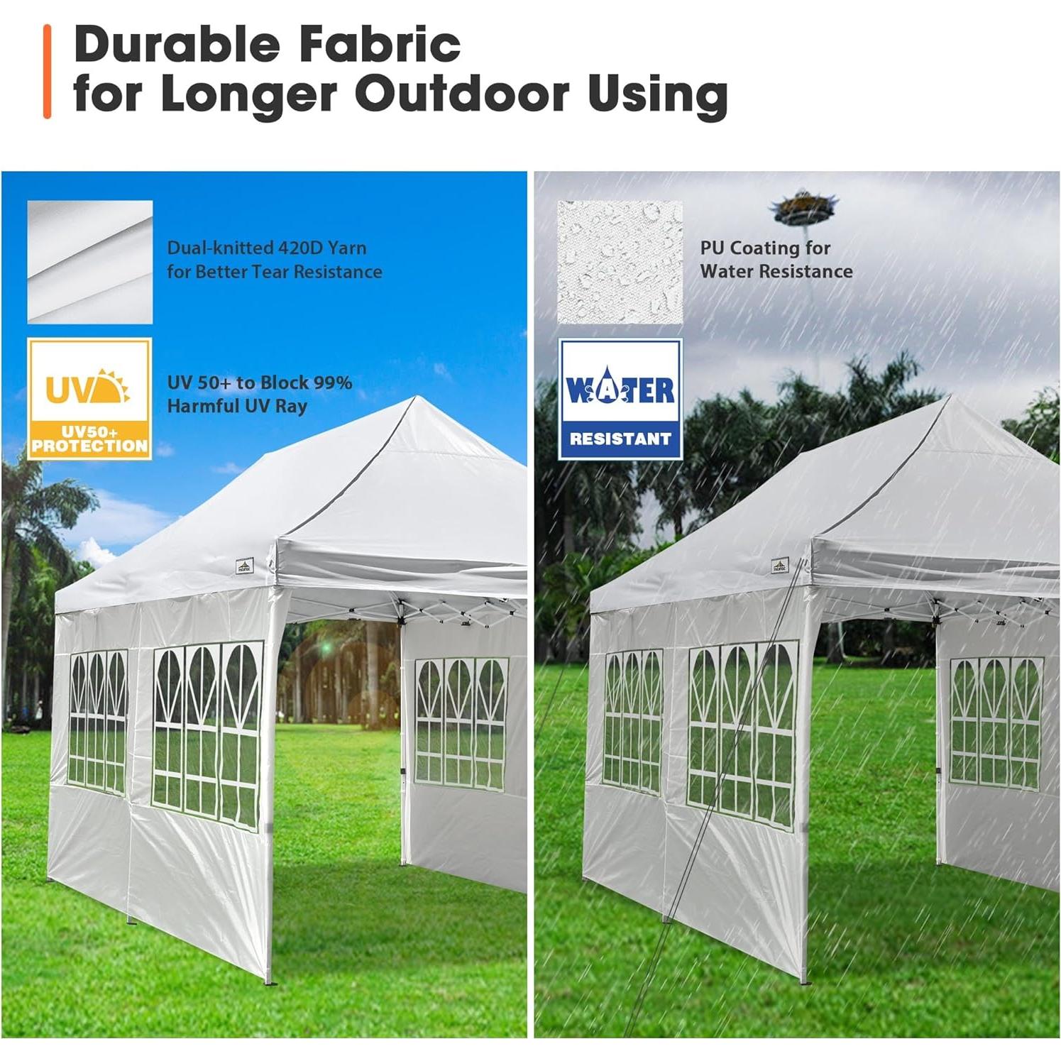 10X20 Tents for Parties Pop Up Canopy with Sidewalls Wedding Tent for Outdoor Backyard Party Heavy Duty Ez Up Canopy Walls with Windows Waterproof