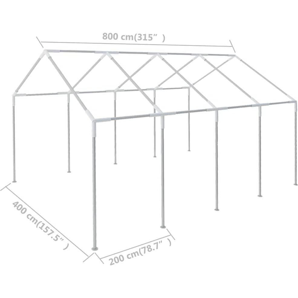 Durable Steel Frame for 26.2' x 13.1' Outdoor Event Tent, Robust Construction, Silver Finish