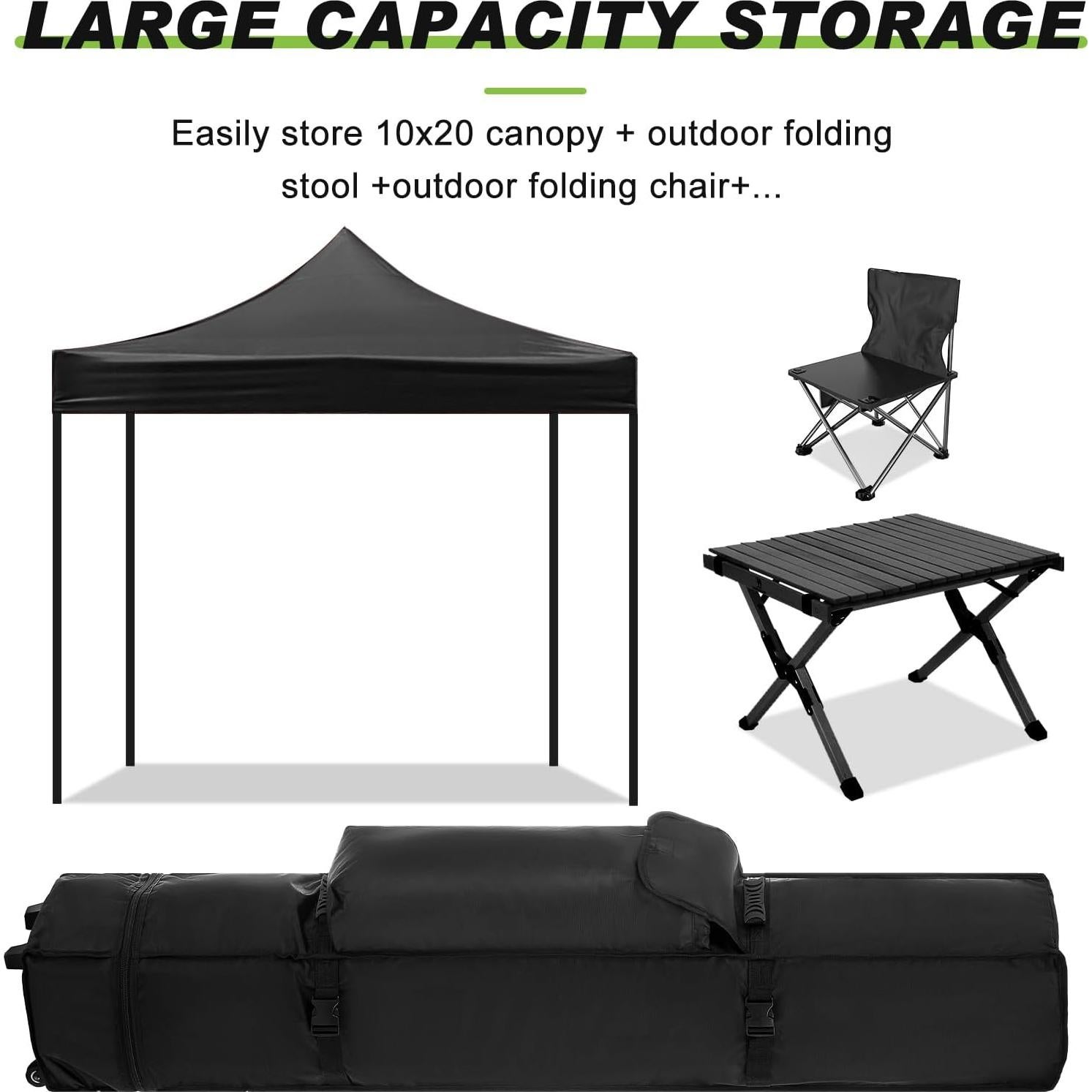 Bolsa de Carpa Plegable con Ruedas Dansydaisy 35x25x160 cm