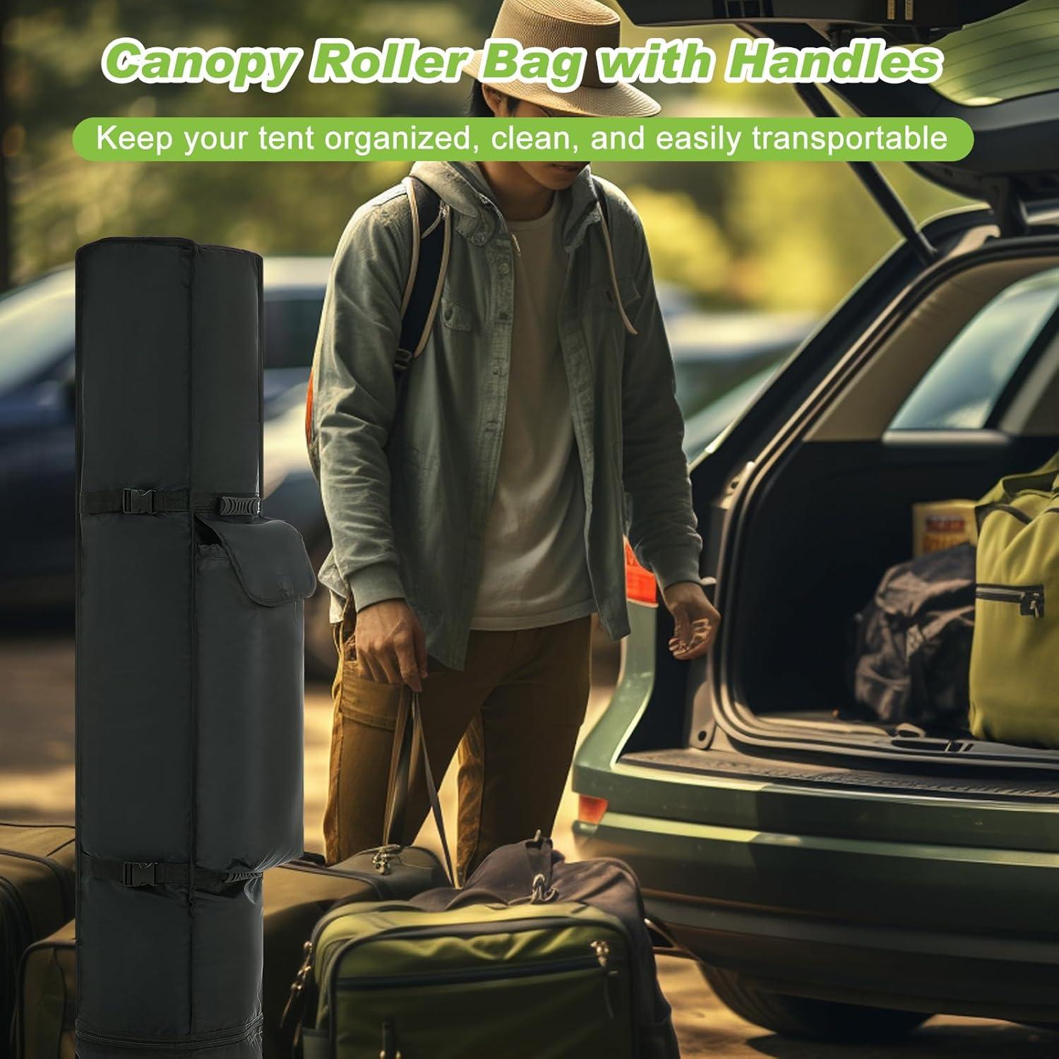 Bolsa de Carpa Plegable con Ruedas Dansydaisy 35x25x160 cm