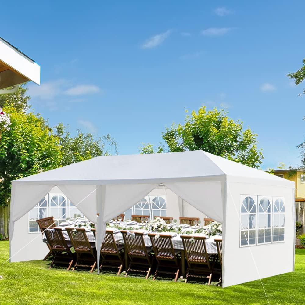10'x20' Outdoor Canopy Party Wedding Tent Garden Gazebo, Outdoor Party Tent, Patio Canopy Tent Gazebo Event Tent for Wedding, Commercial Outdoor Canopy Wedding Party Tents 600 x 300 x 260cm