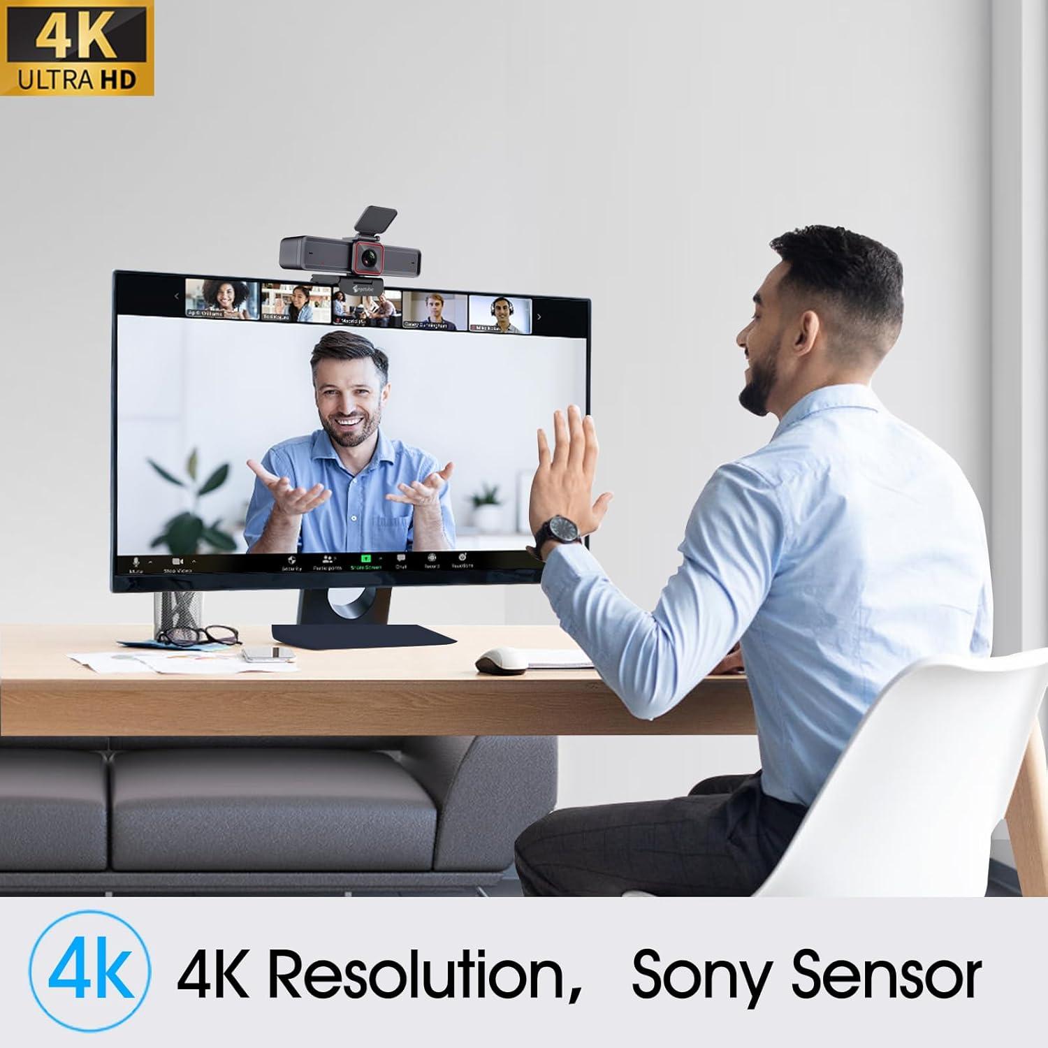 Cámara Web 4K Angetube 913 con Seguimiento AI y Zoom 10X