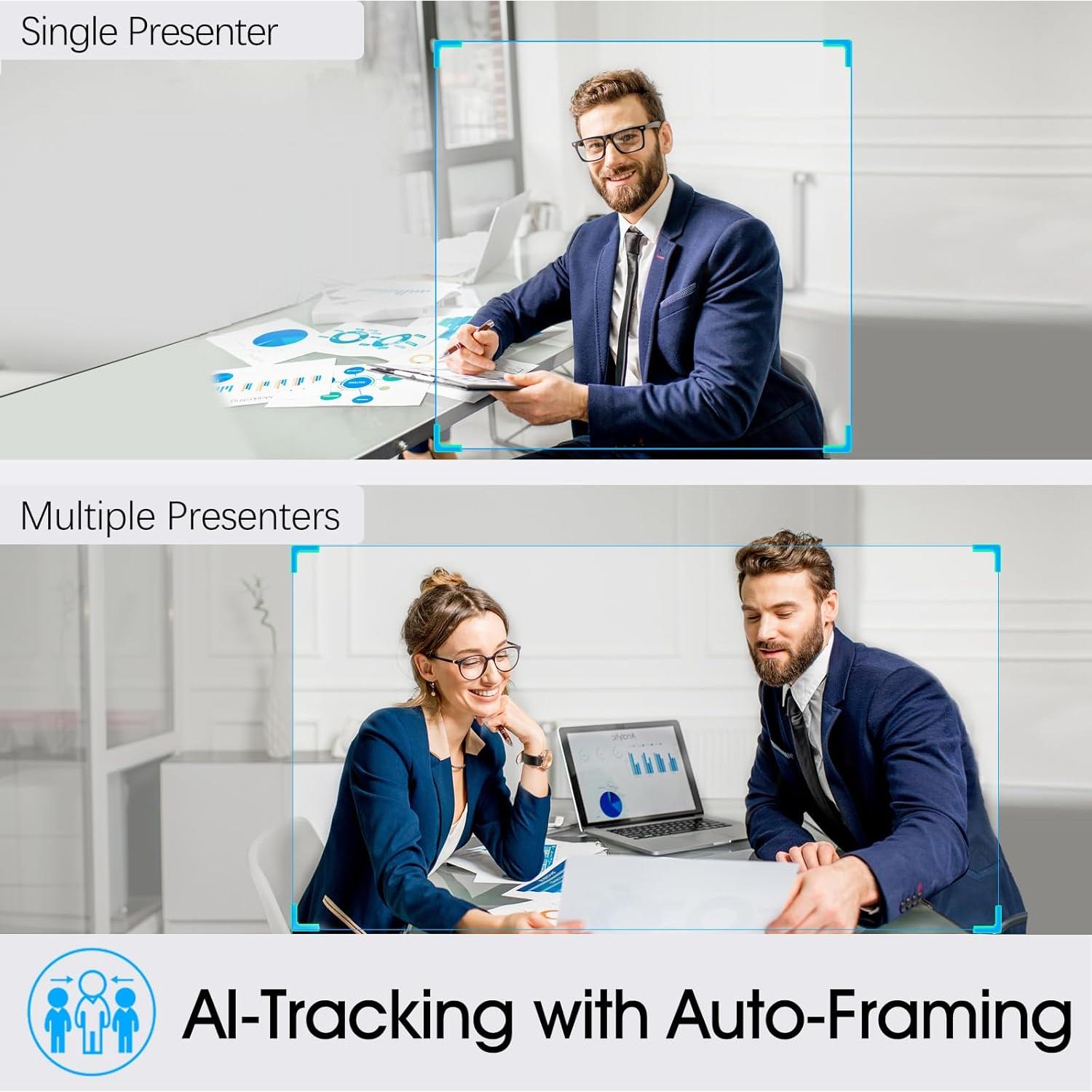 Cámara Web 4K Angetube 913 con Seguimiento AI y Zoom 10X