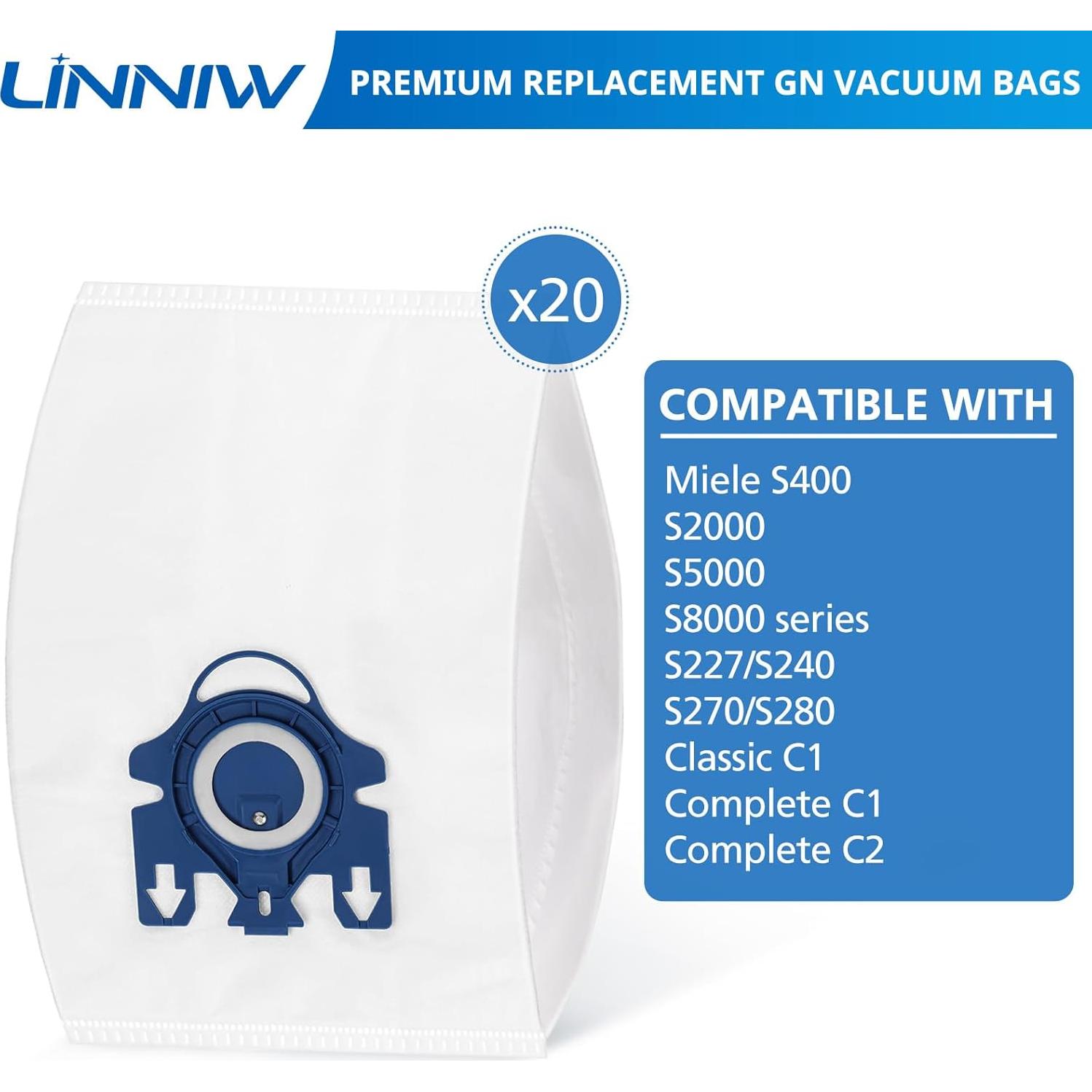 Paquete de 20 bolsas de vacío Airclean GN 3D LINNIW Miele