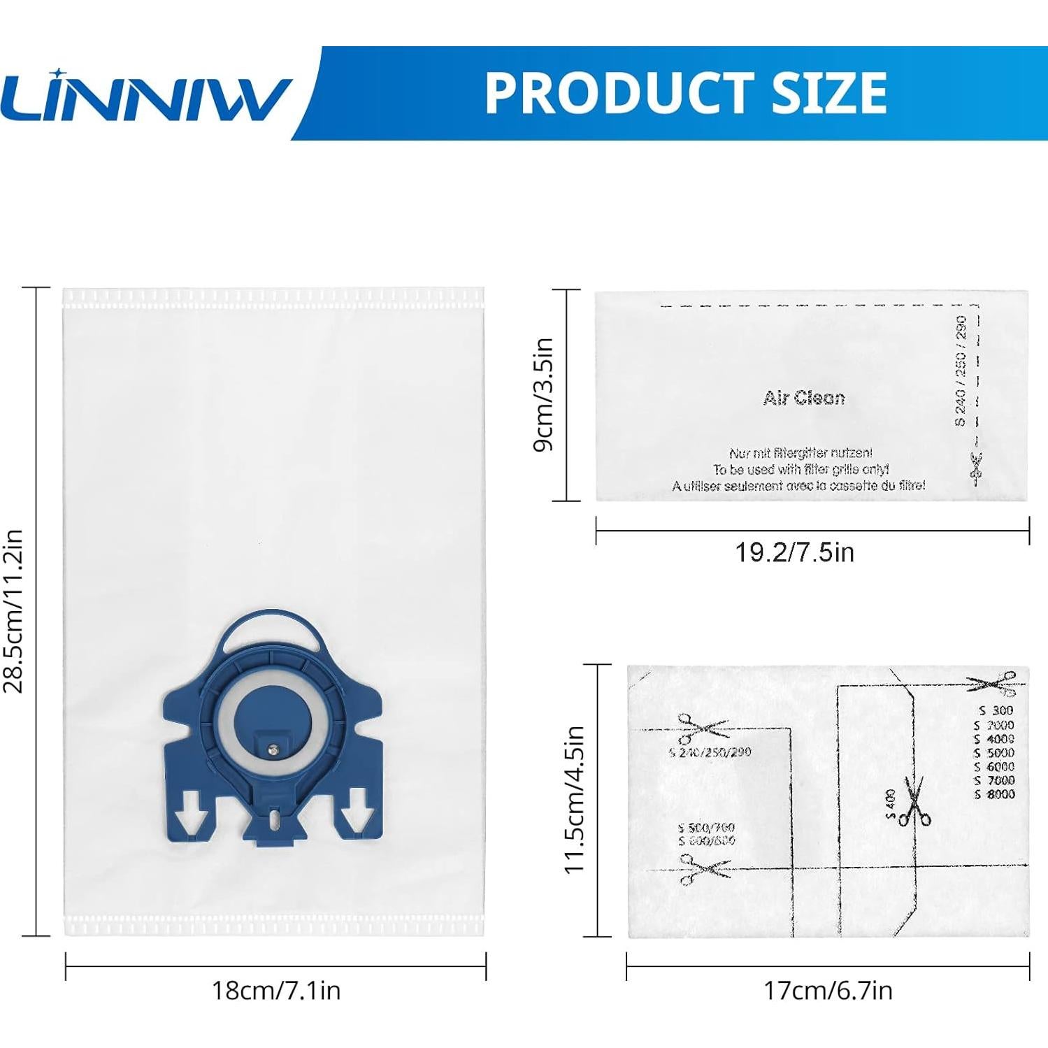 Paquete de 20 bolsas de vacío Airclean GN 3D LINNIW Miele