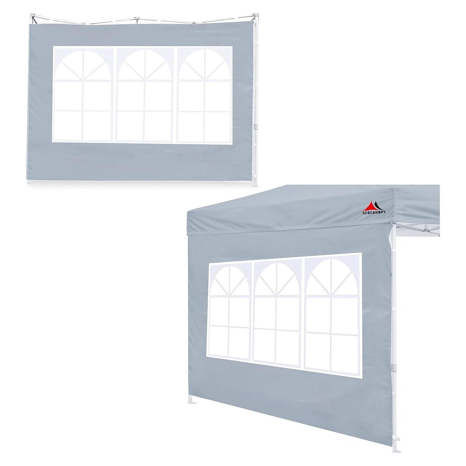 Pared Lateral con Ventana SCOCANOPY 2 Piezas 2.44x2.44m Gris