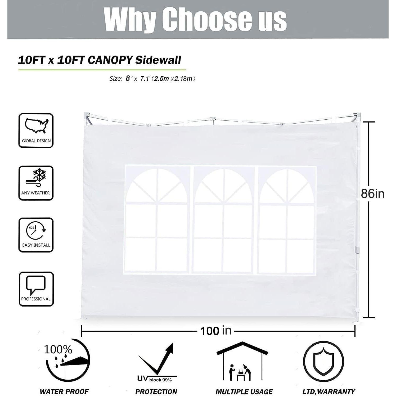 Pared Lateral con Ventana SCOCANOPY 2 Piezas 2.44x2.44m Gris