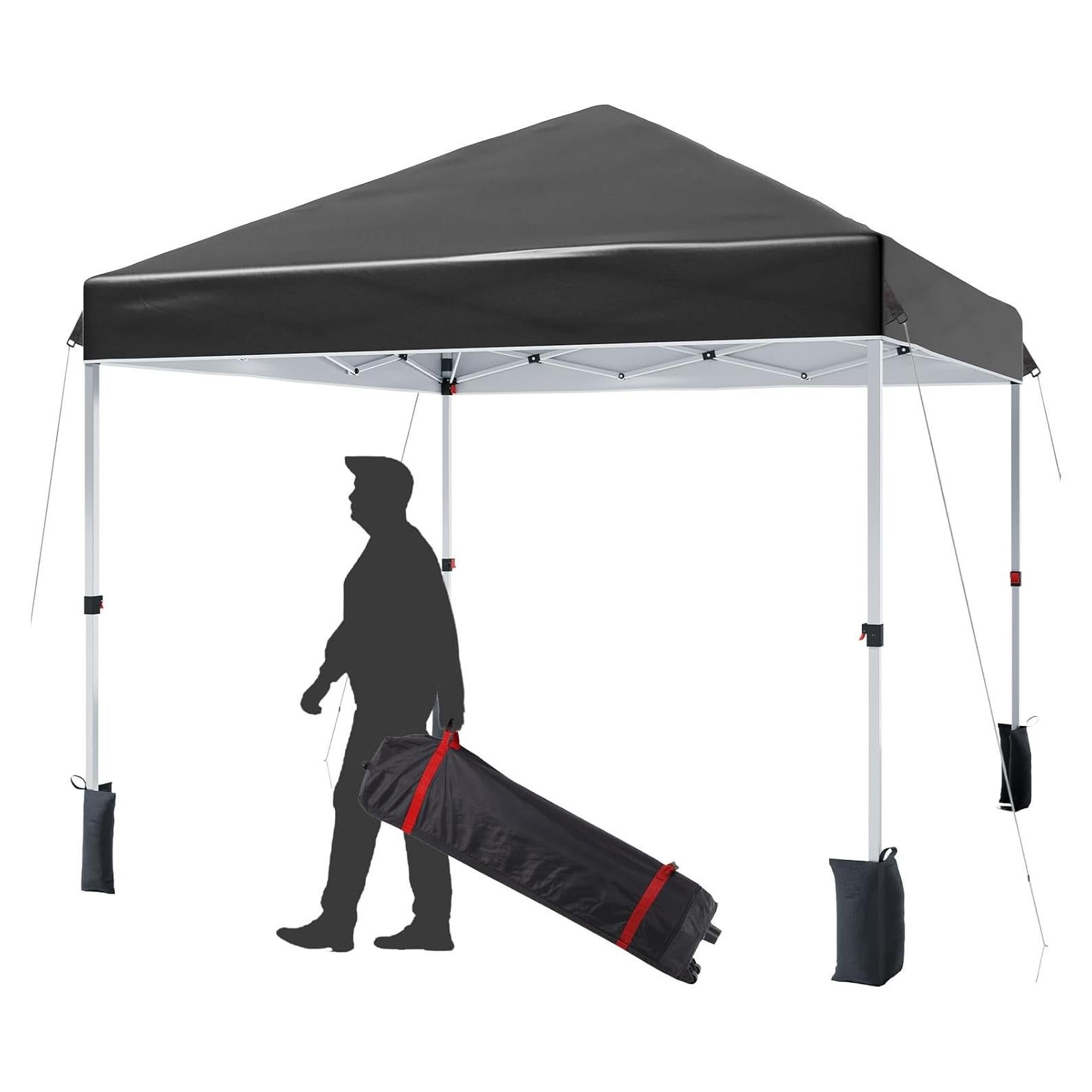 Carpa Pop Up 8x8 Hipicute Negra, Resistente al Agua, Ajustable