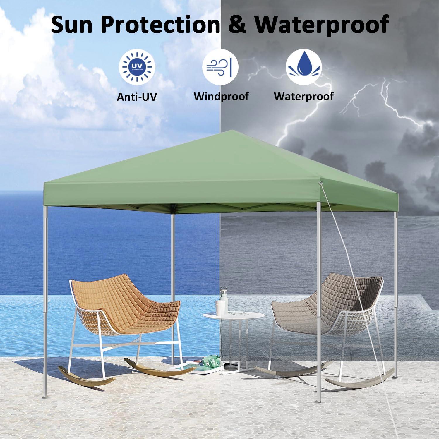 Carpa Plegable SAILARY 3x3m Impermeable Verde con Bolsa