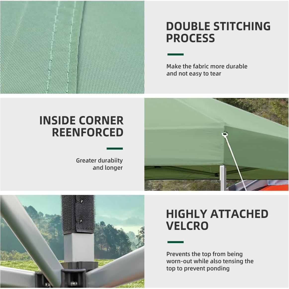 Carpa Plegable SAILARY 3x3m Impermeable Verde con Bolsa