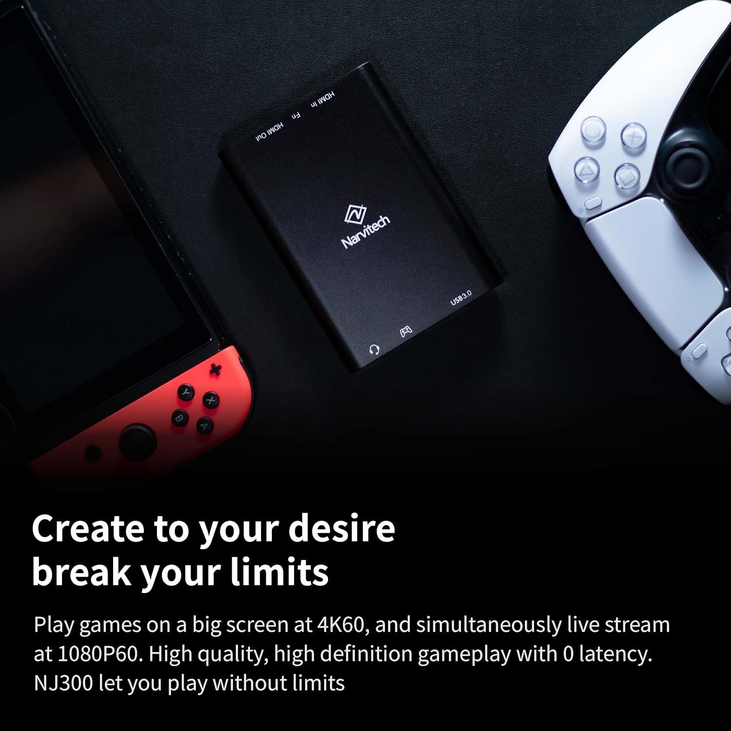 Tarjeta de Captura NARVITECH NJ300 4K60 Passthrough 1080P