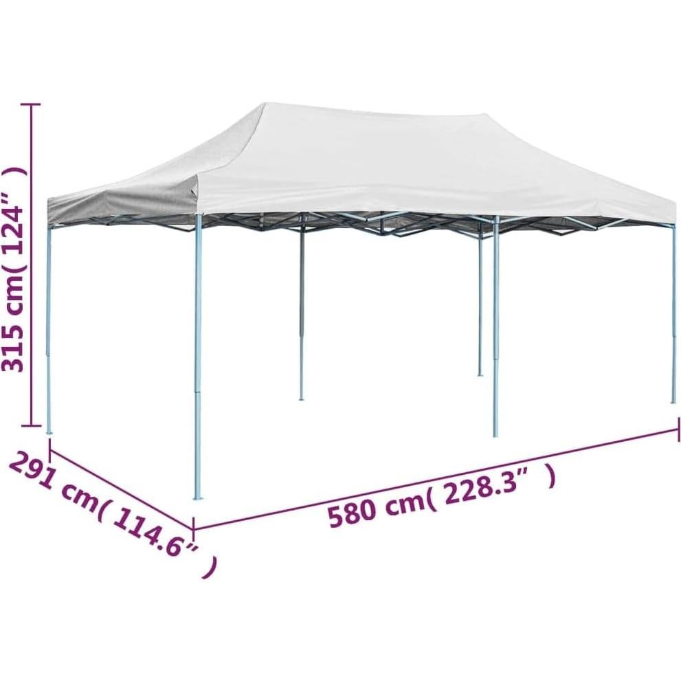Canopies & Gazebos Professional Folding Party Tent 9.8'x19.7' Steel White,Versatile Outdoor Party Tent for Events, Camping, and Festivals