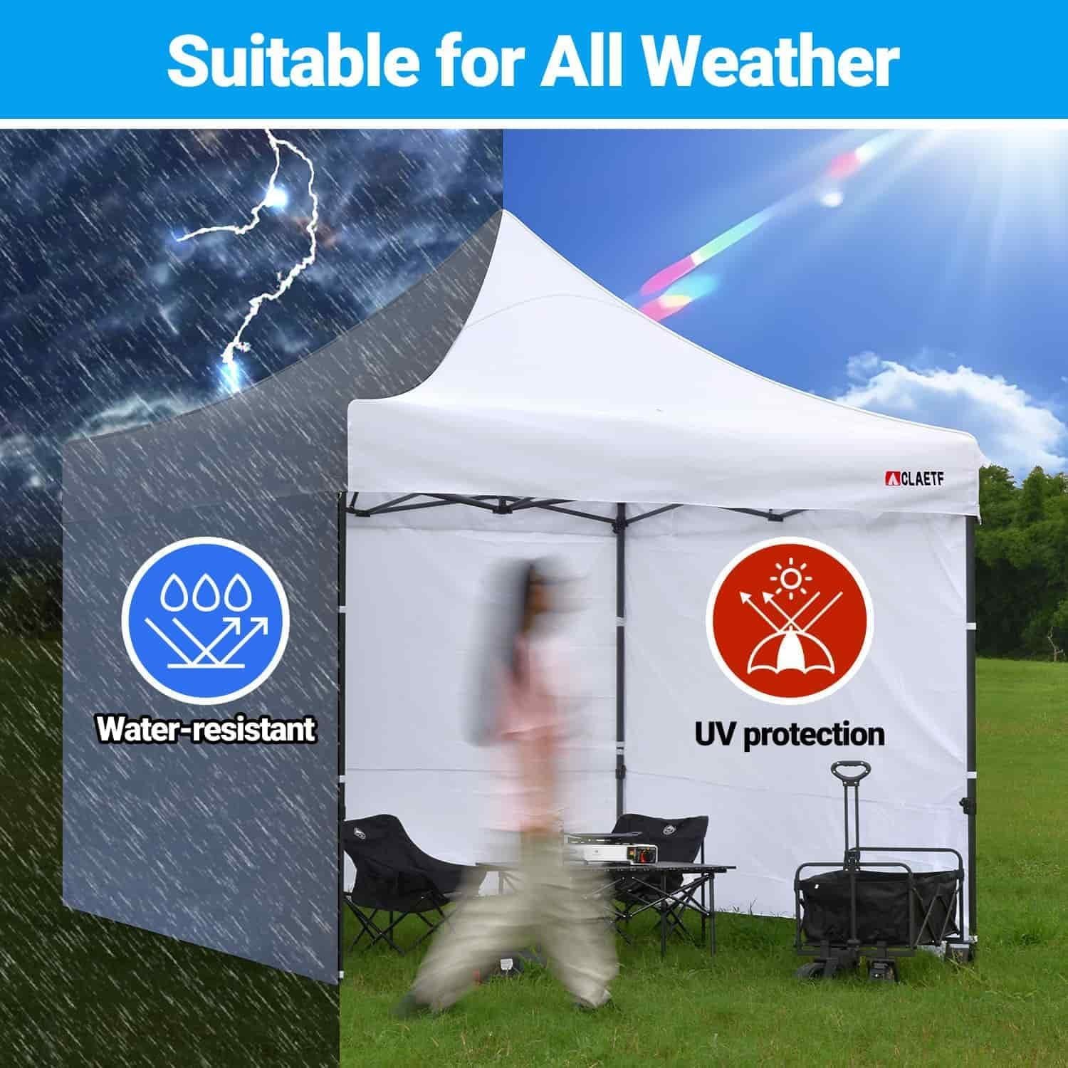 Paredes Laterales Carpa Plegable CLAETF 3 Unidades 10x10 Blanco