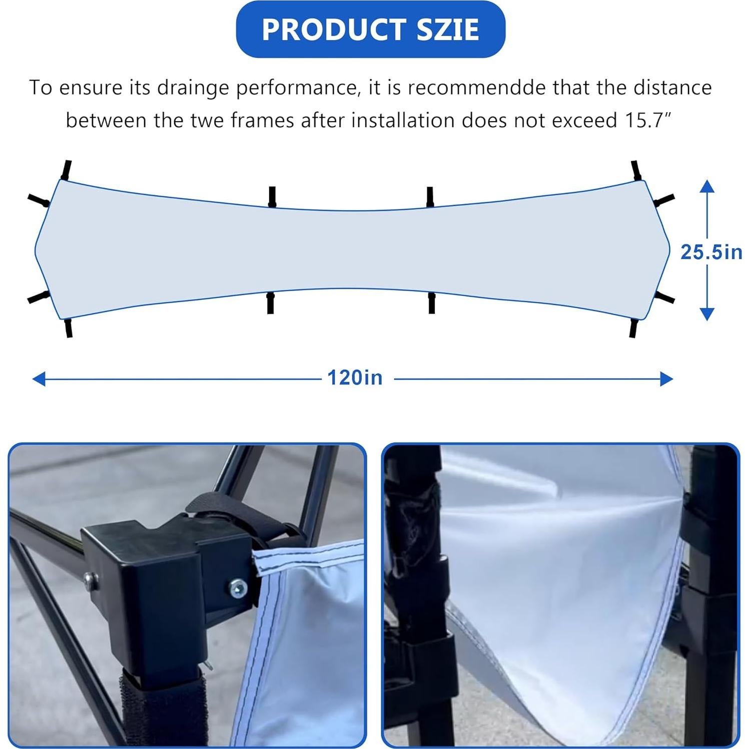 Canalón de Lluvia 3x3m SiKiWagz con Correas Velcro - Impermeable