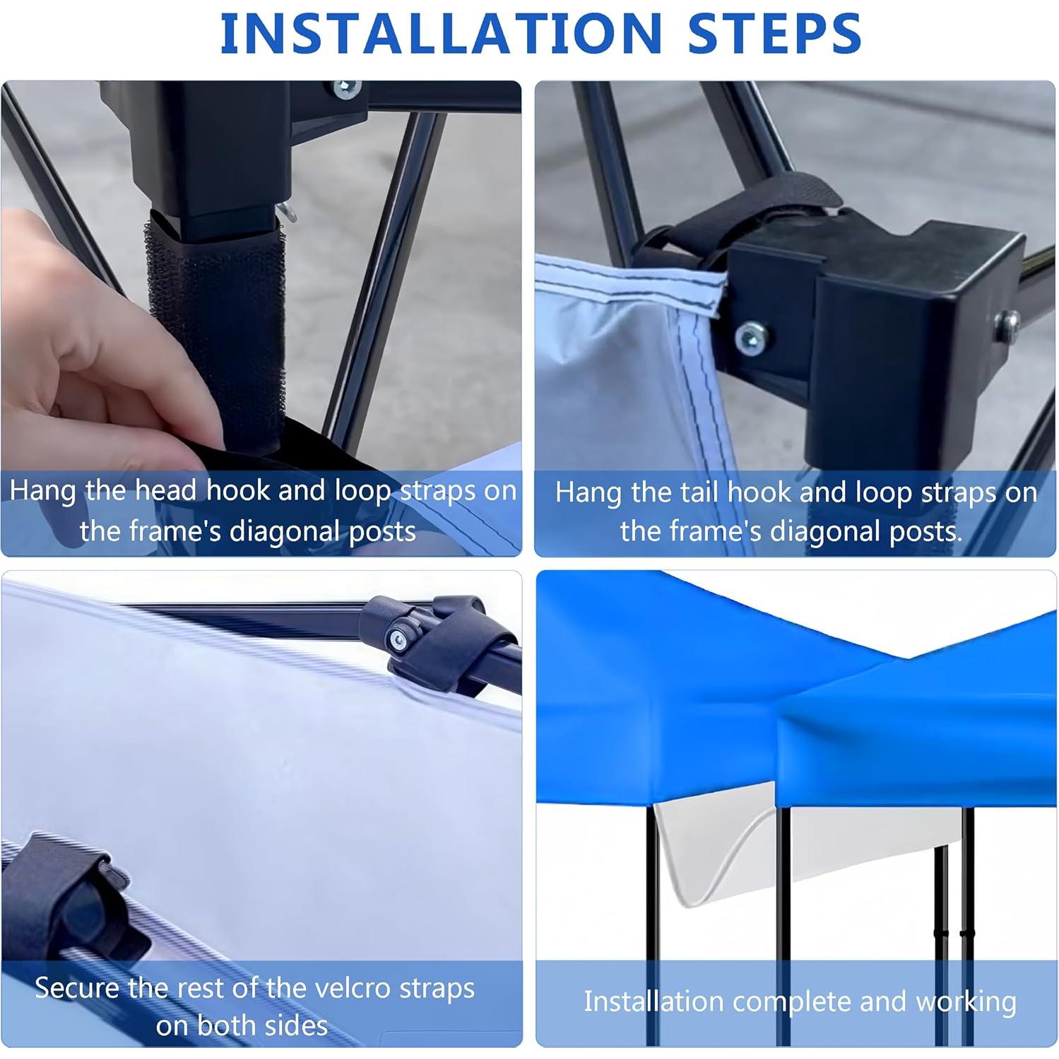 Canalón de Lluvia 3x3m SiKiWagz con Correas Velcro - Impermeable