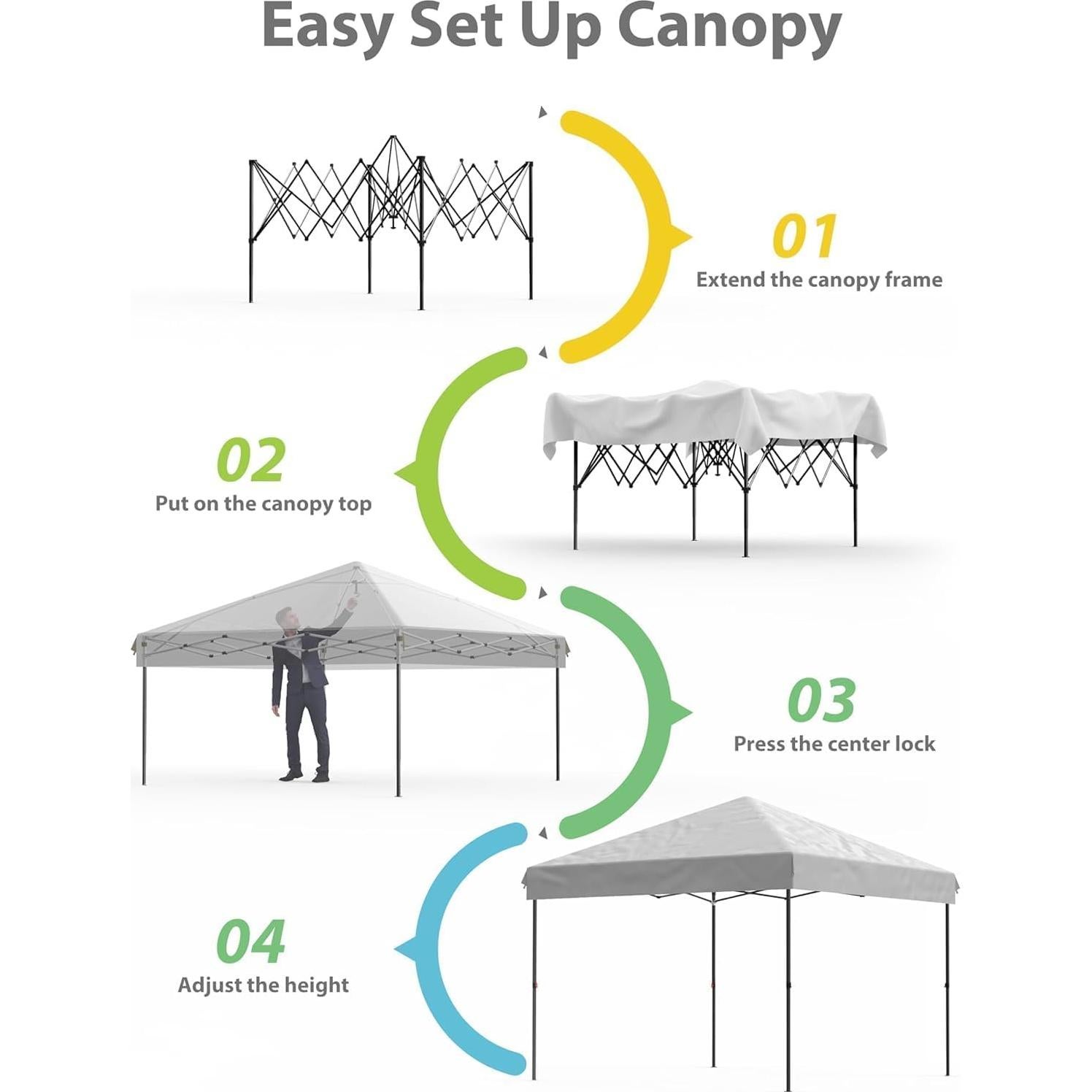 Carpa Pop-Up 3x3m OUTGOODS - Protección UV, Altura Ajustable
