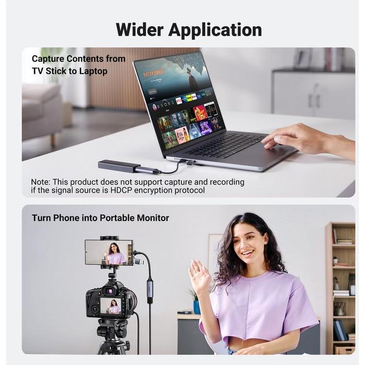 Tarjeta de Captura UGREEN 4K HDMI a USB-C/USB-A Full HD