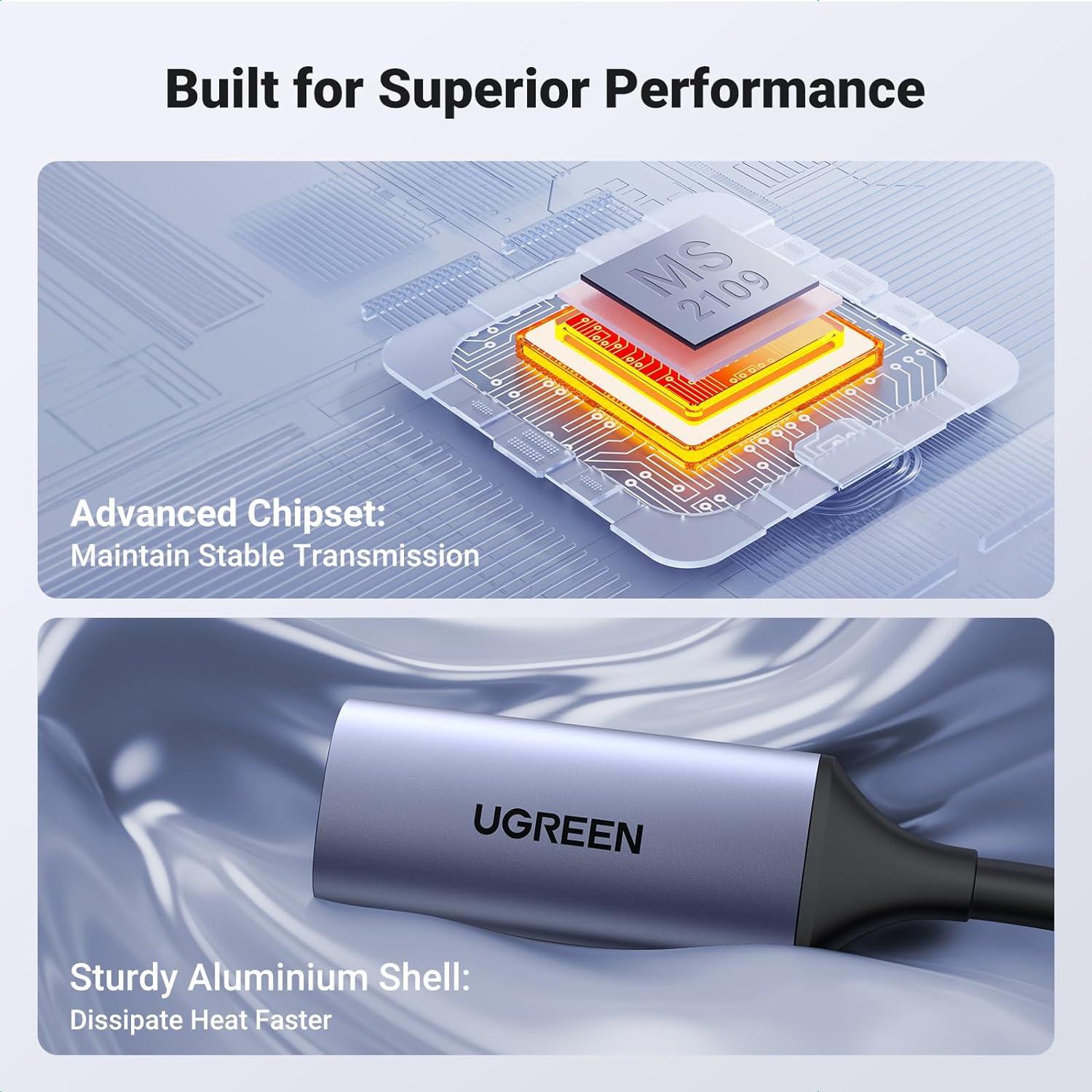 Tarjeta de Captura UGREEN 4K HDMI a USB-C/USB-A Full HD