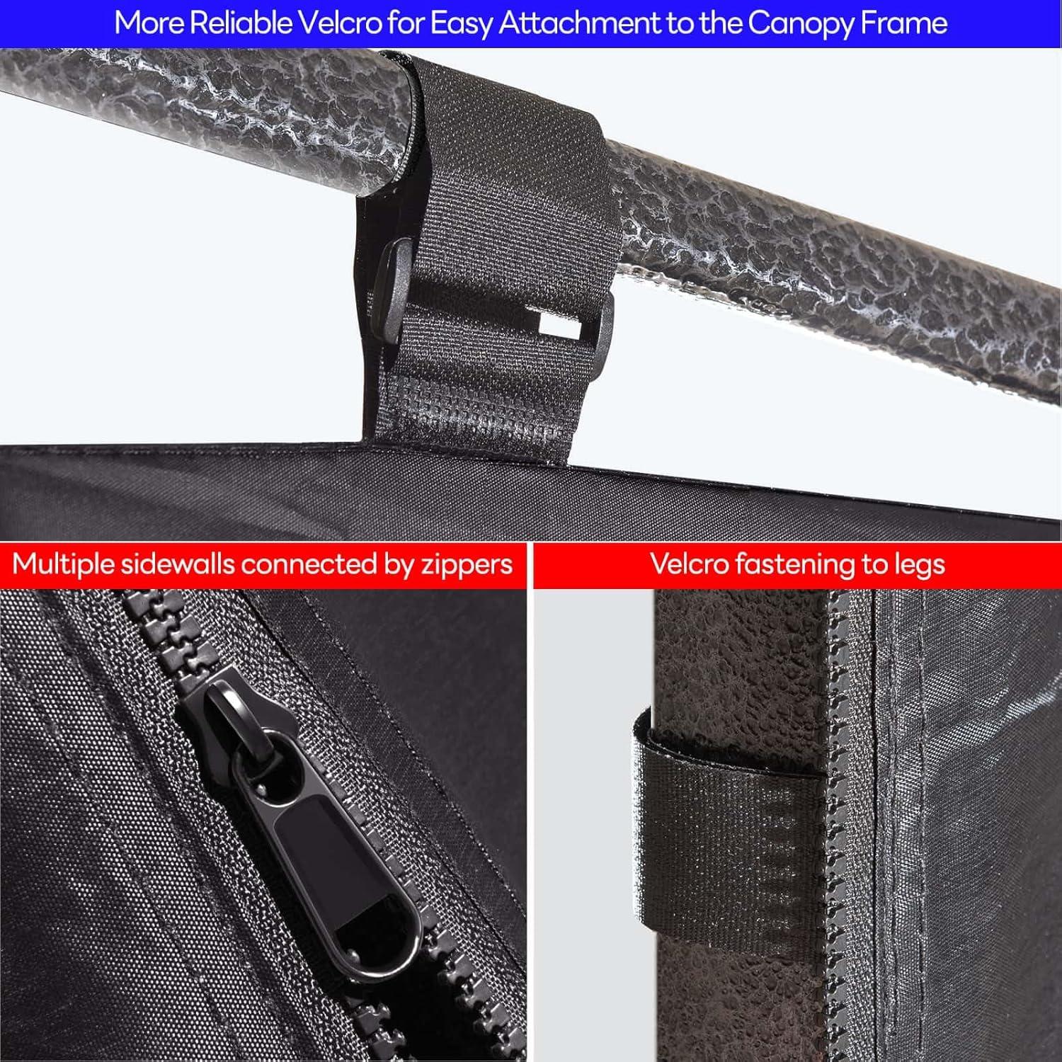 Pared Lateral 300D KaKuEike para Carpa 10x10 Negra Impermeable