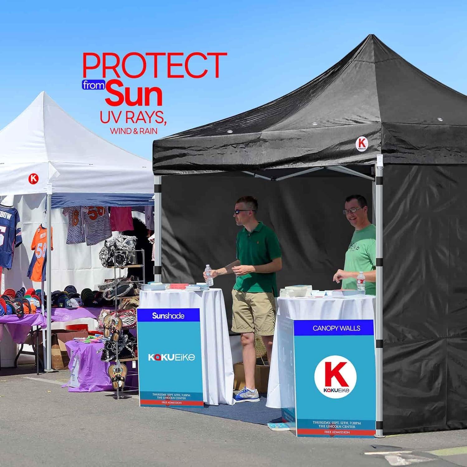 Pared Lateral 300D KaKuEike para Carpa 10x10 Negra Impermeable