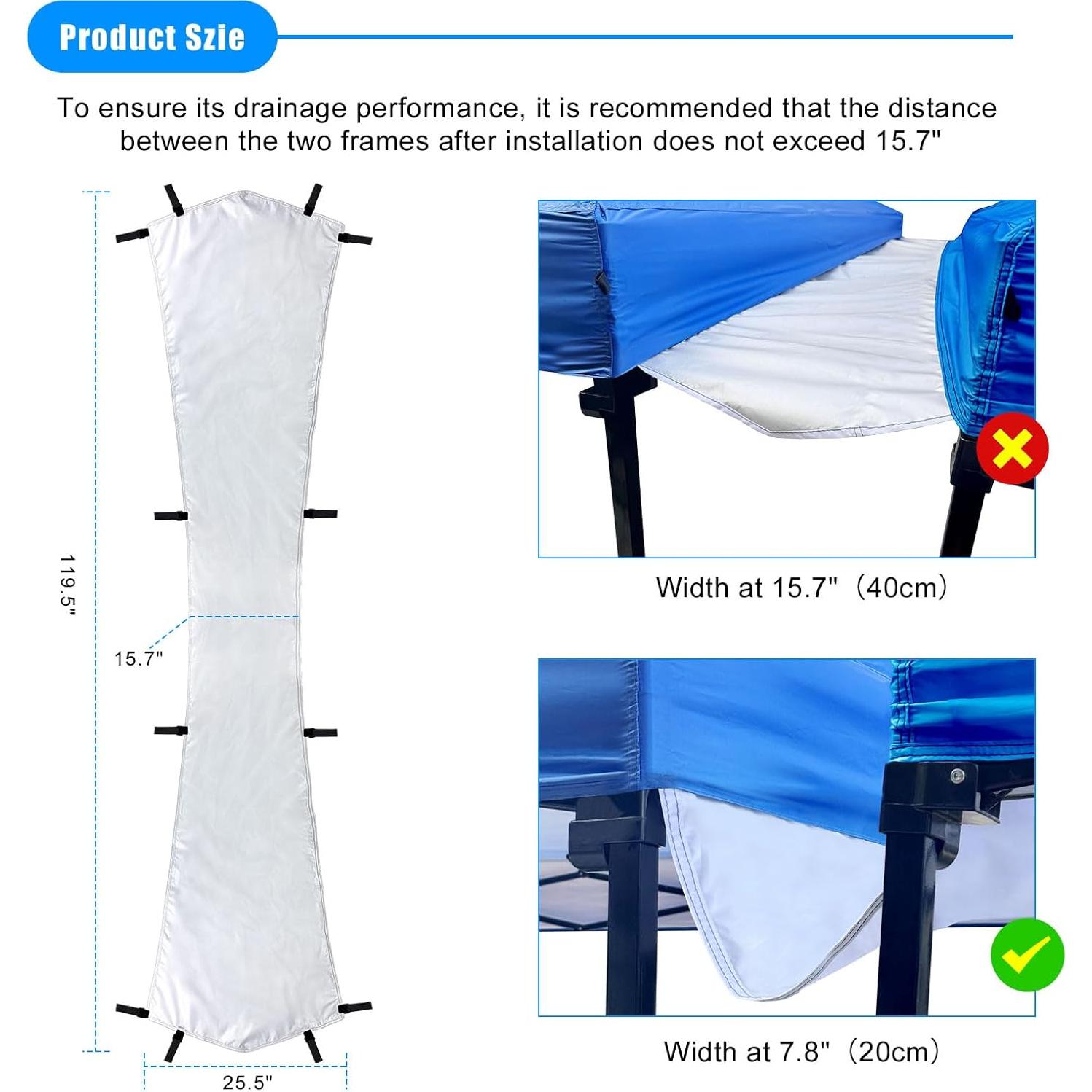 Canalón de Lluvia Joramoy 3.05m para Carpa 3x3m Impermeable