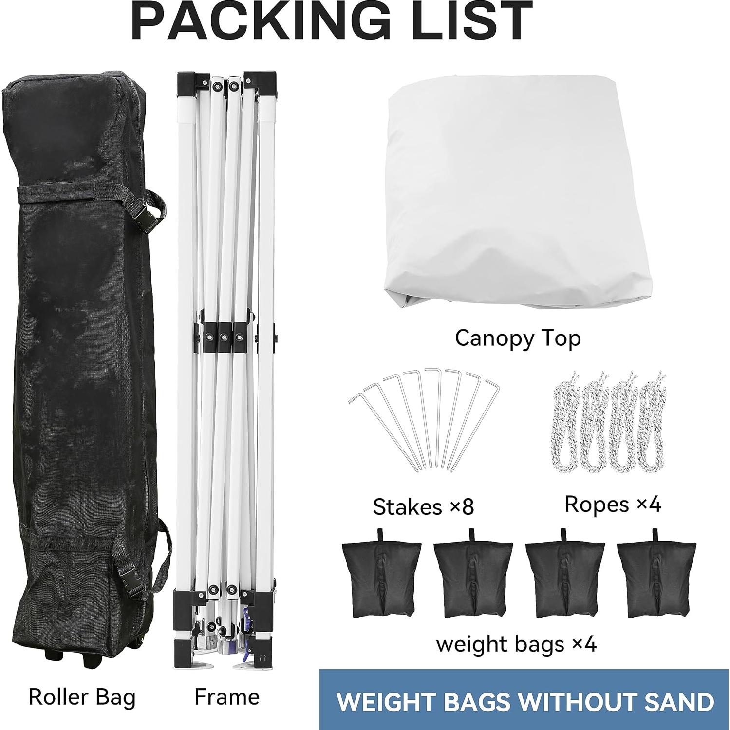 Carpa Plegable Elevon 3x3m con Paredes Laterales y Accesorios