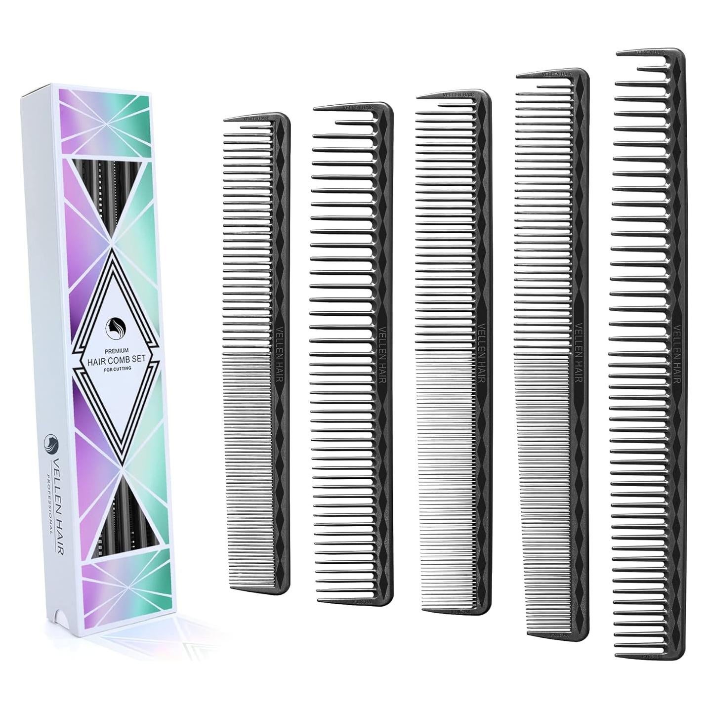 Peines de Corte Vellen Hair 5 Piezas Resistente al Calor